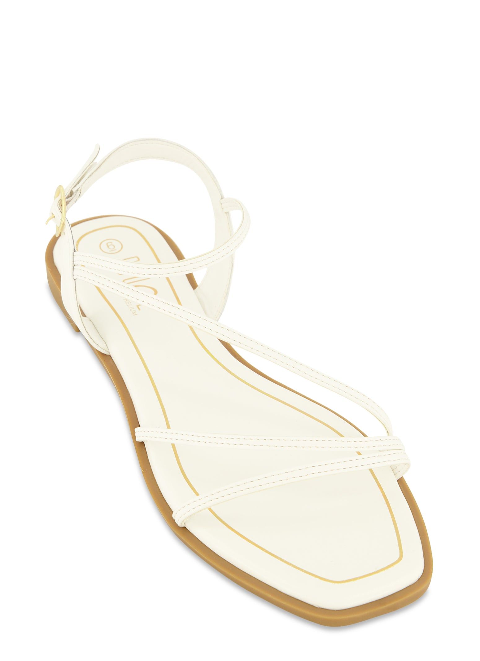Asymmetrical Strappy Square Toe Sandals sold by Rainbow