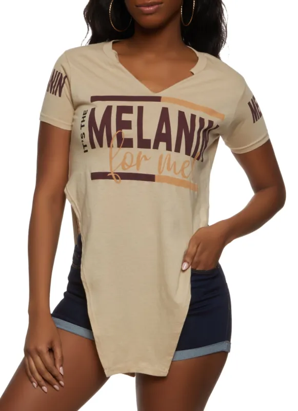 Its The Melanin For Me Tunic Graphic Tee sold by Rainbow
