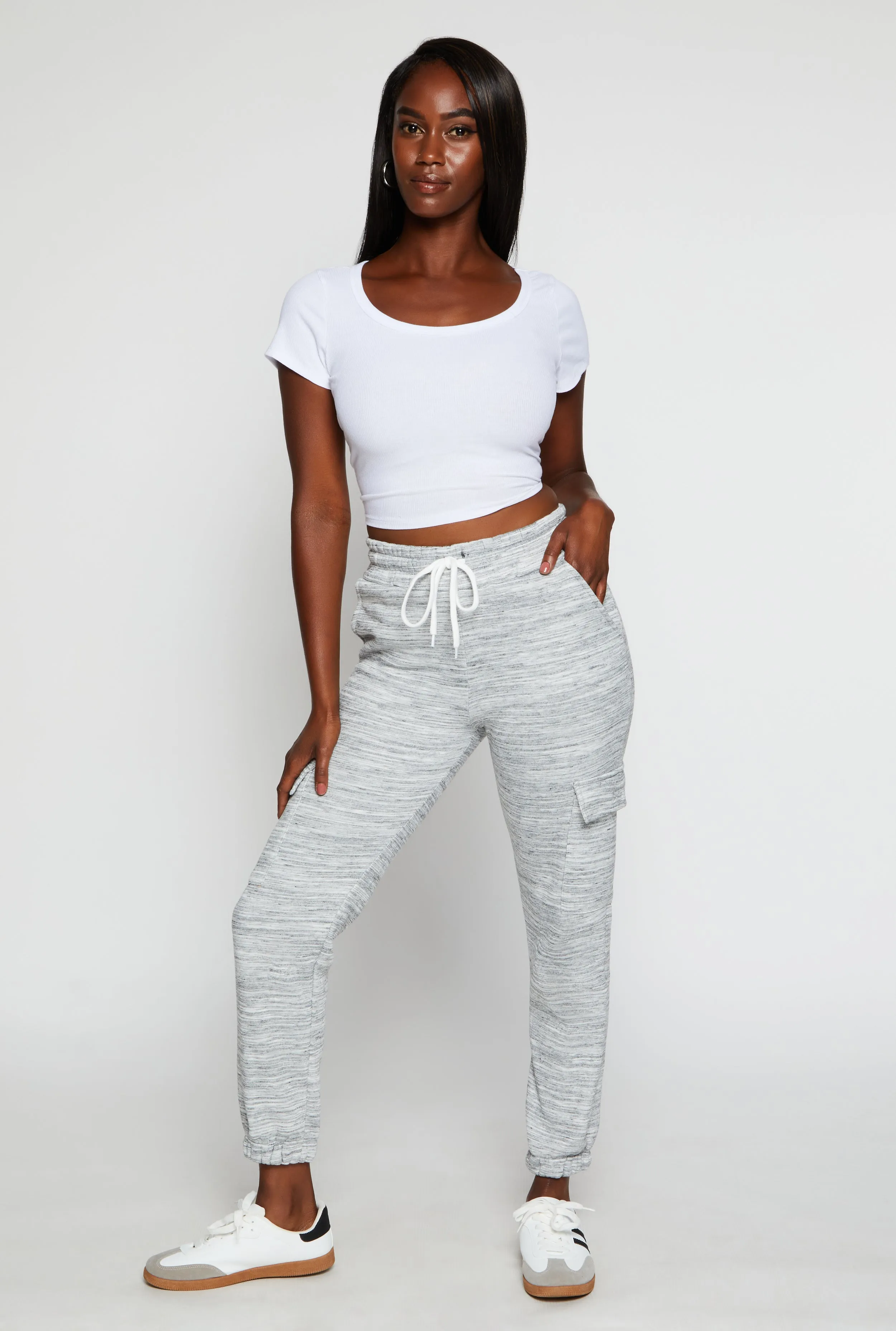 Fleece High Waist Cargo Sweatpants sold by Rainbow