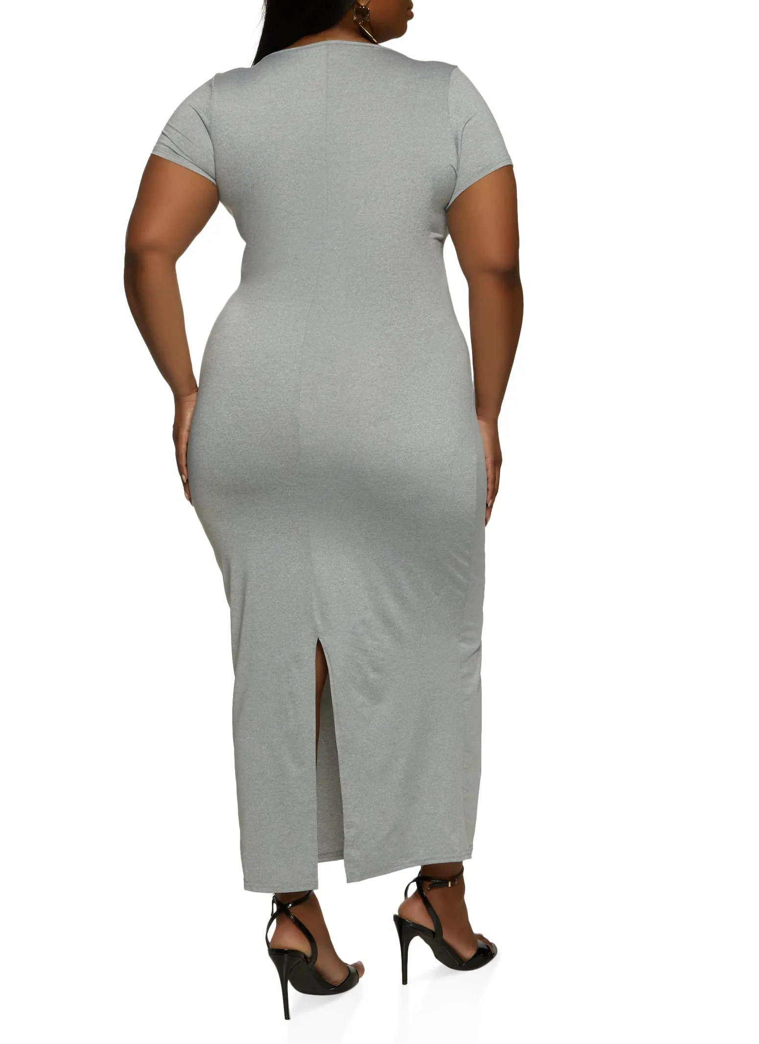 Plus Size Daisy Back Slit T Shirt Maxi Dress sold by Rainbow product image thumbnail 3
