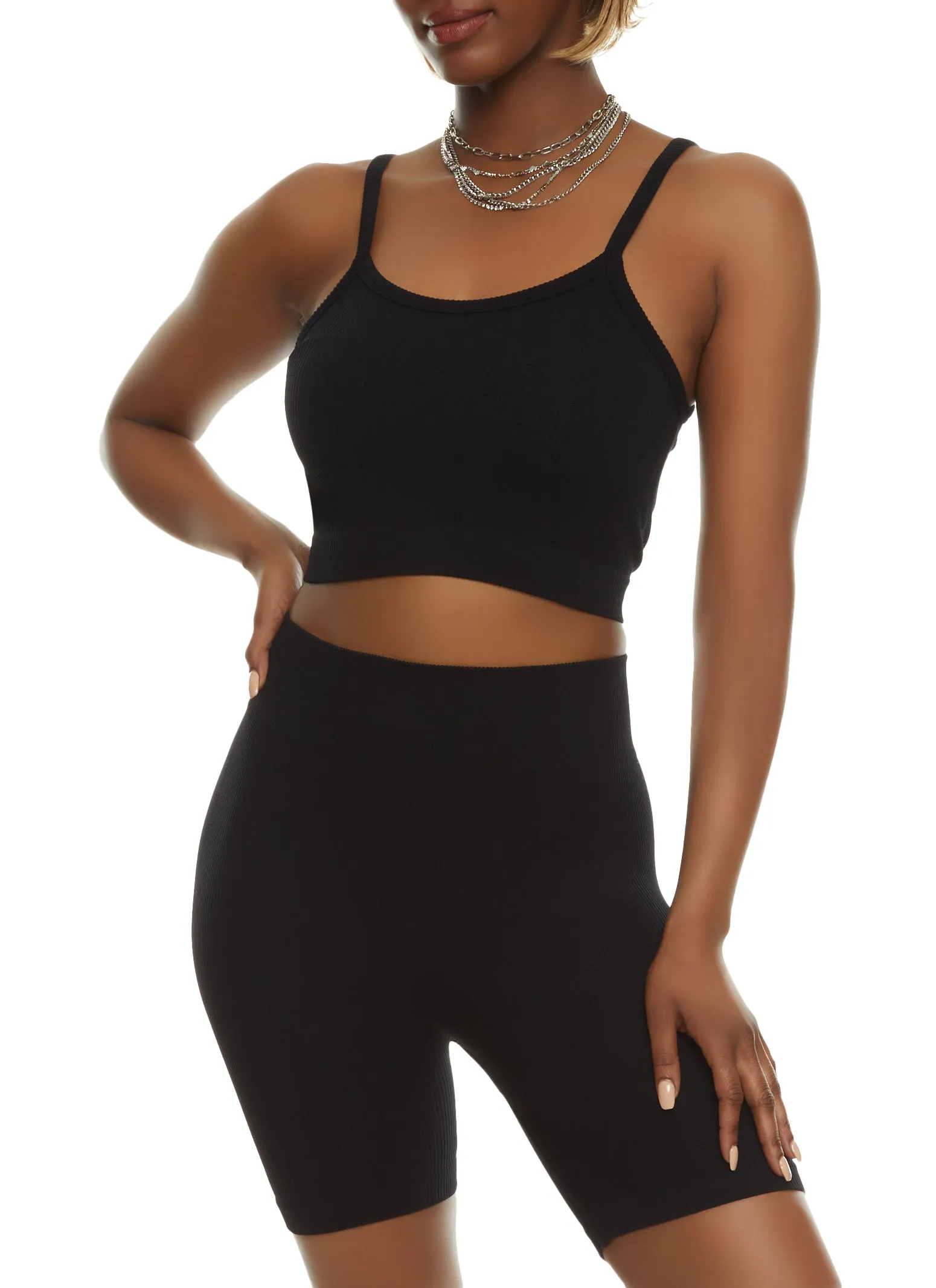 Ribbed Knit Seamless Sleeveless Crop Top sold by Rainbow product image thumbnail 2