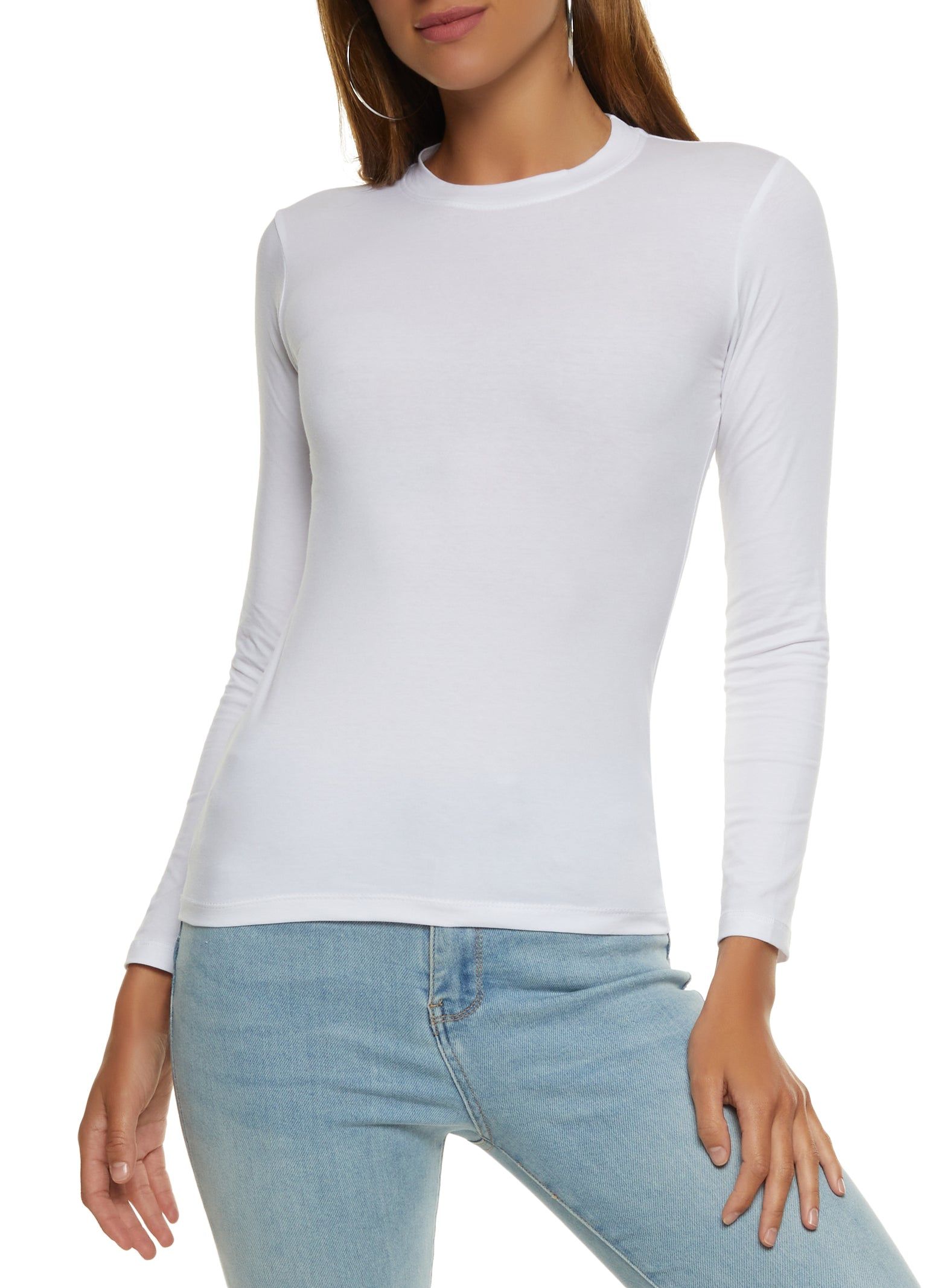 Basic Long Sleeve Crew Neck Tee sold by Rainbow