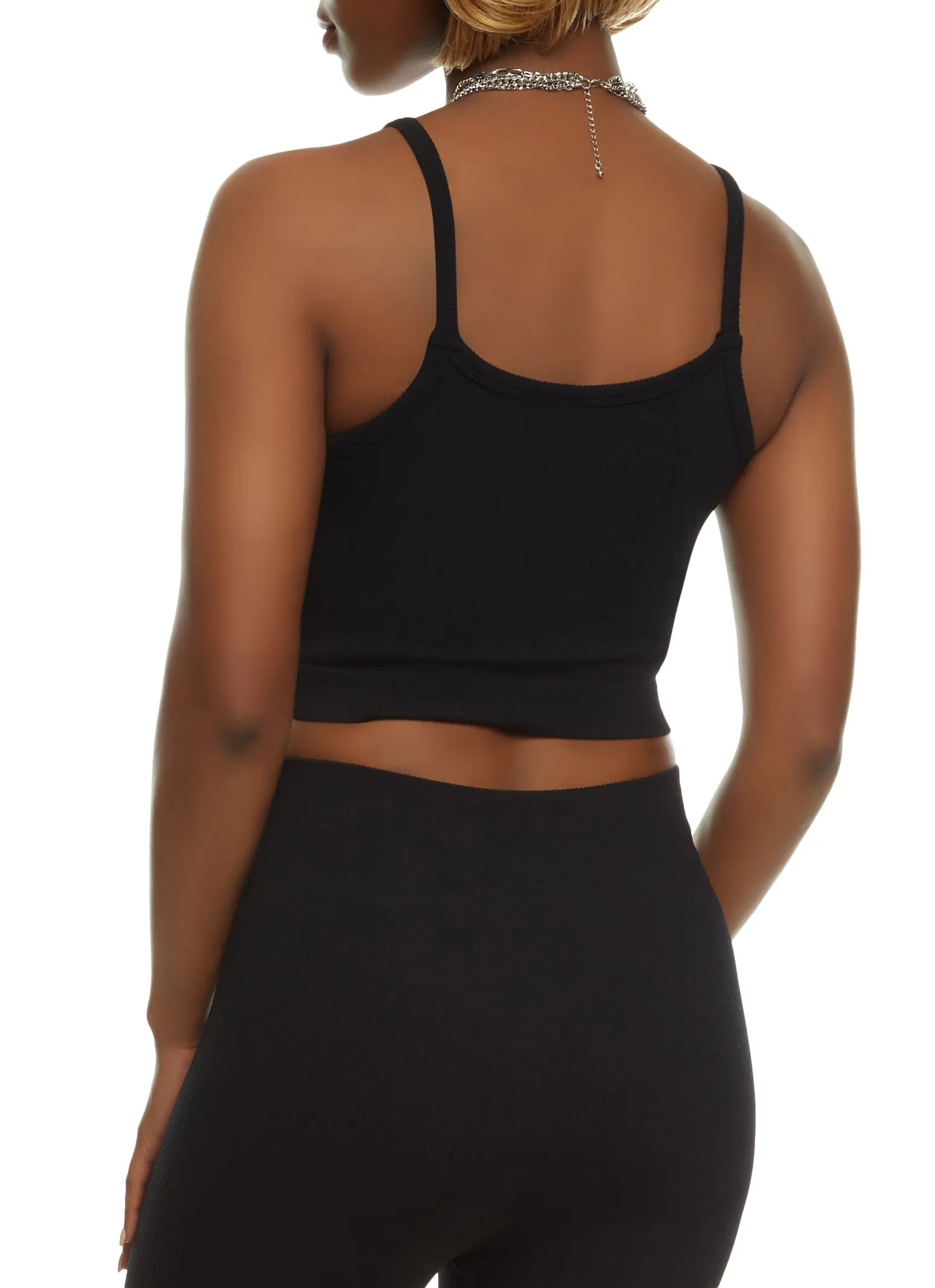 Ribbed Knit Seamless Sleeveless Crop Top sold by Rainbow product image thumbnail 3