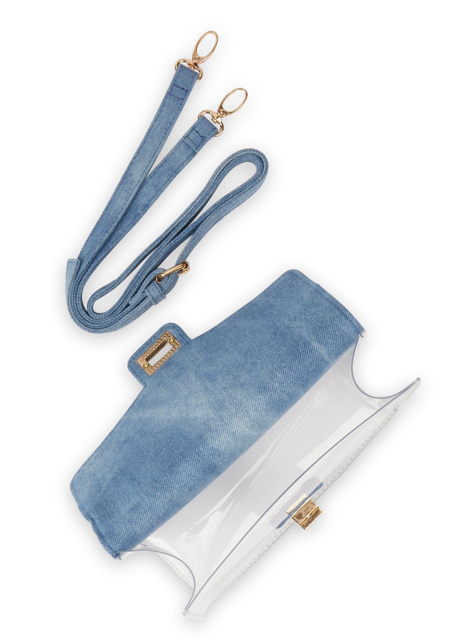 Clear Buckle Detail Denim Crossbody Bag sold by Rainbow product image thumbnail 5