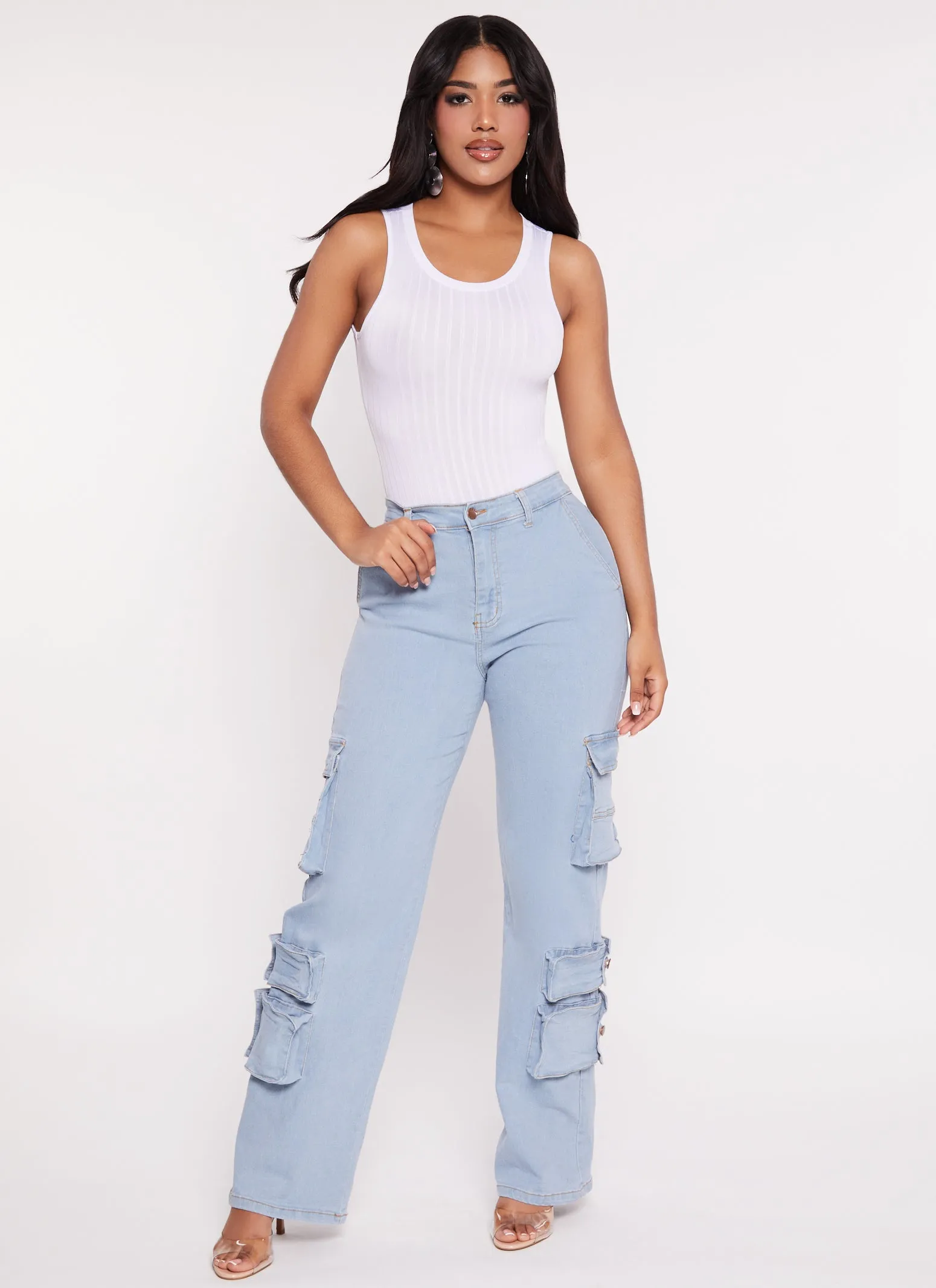 Daisy Ribbed Knit Crew Neck Sleeveless Bodysuit sold by Rainbow product image thumbnail 2