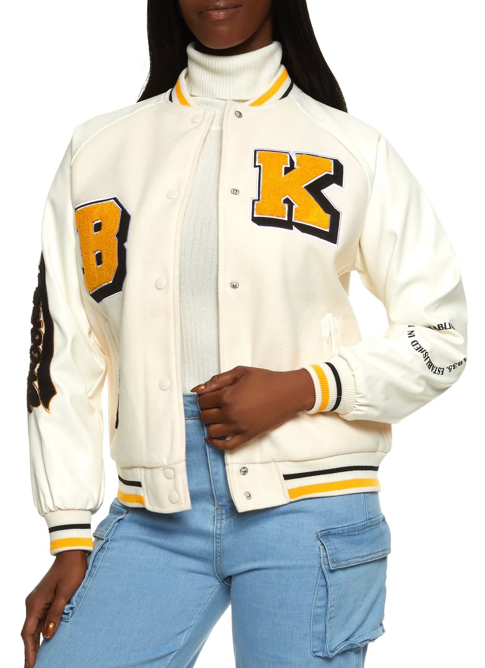 BK Chenille Patch Varsity Jacket sold by Rainbow