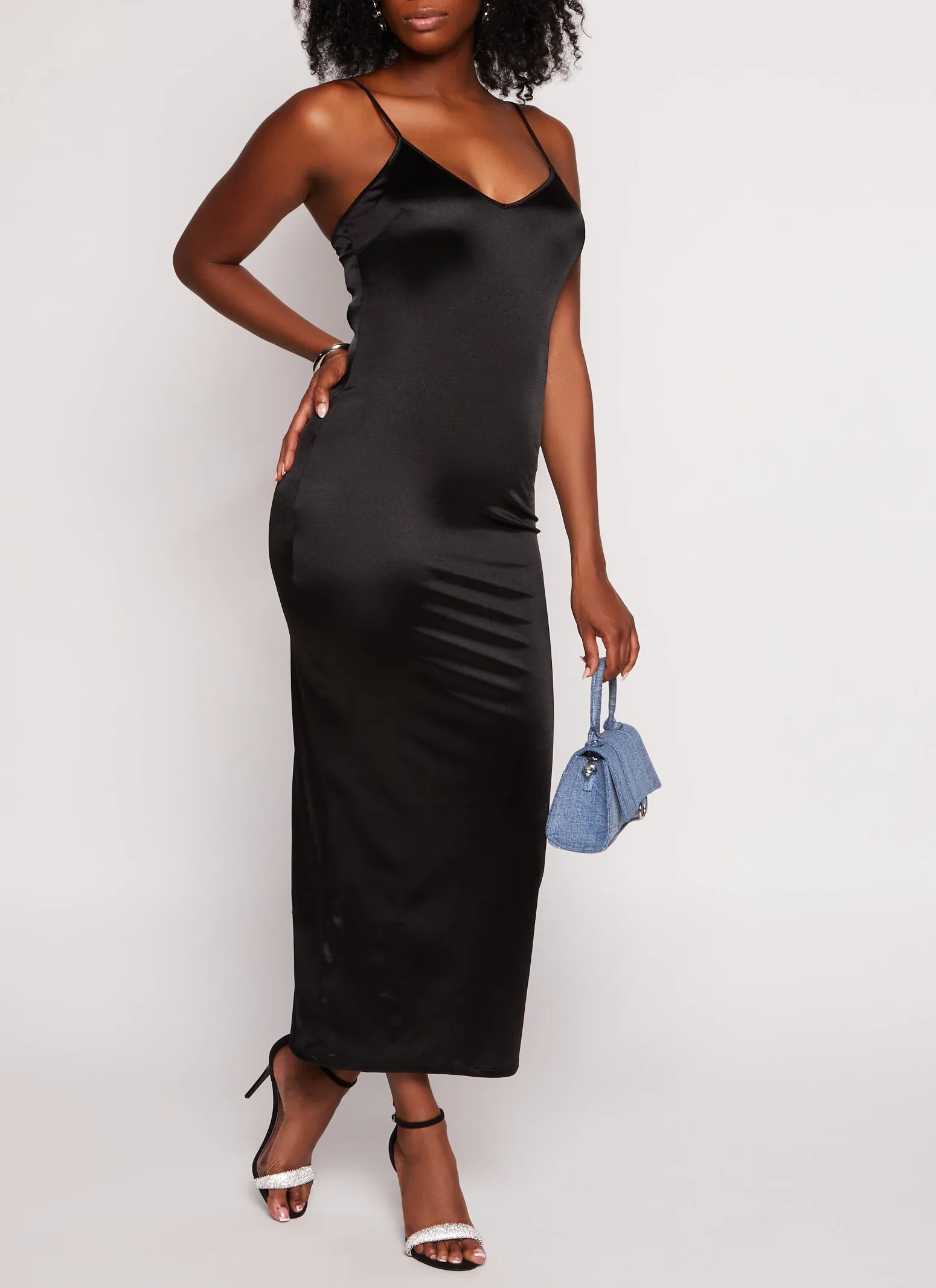 Satin Slit Back Cami Maxi Dress sold by Rainbow product image thumbnail 2