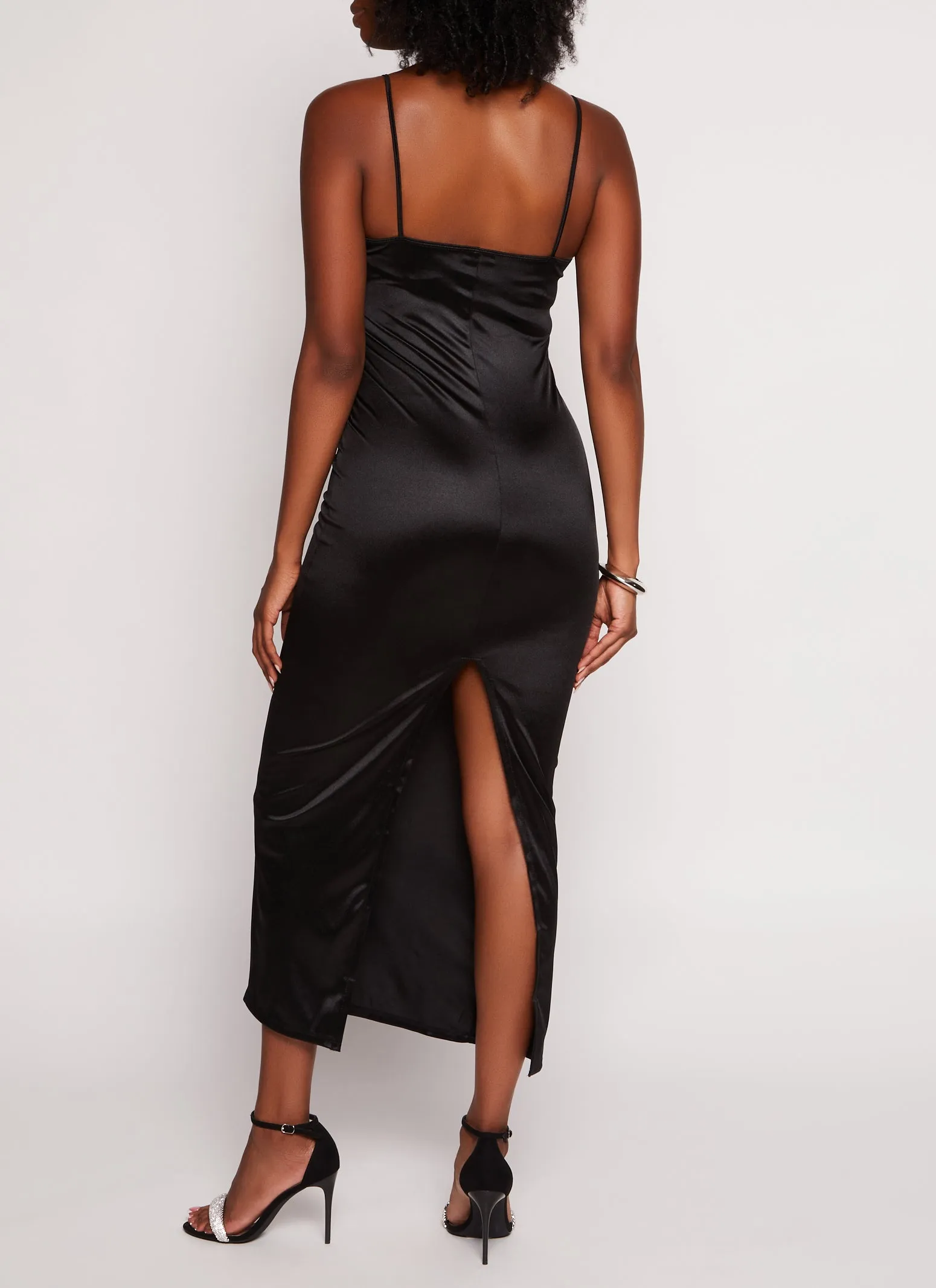 Satin Slit Back Cami Maxi Dress sold by Rainbow product image thumbnail 3
