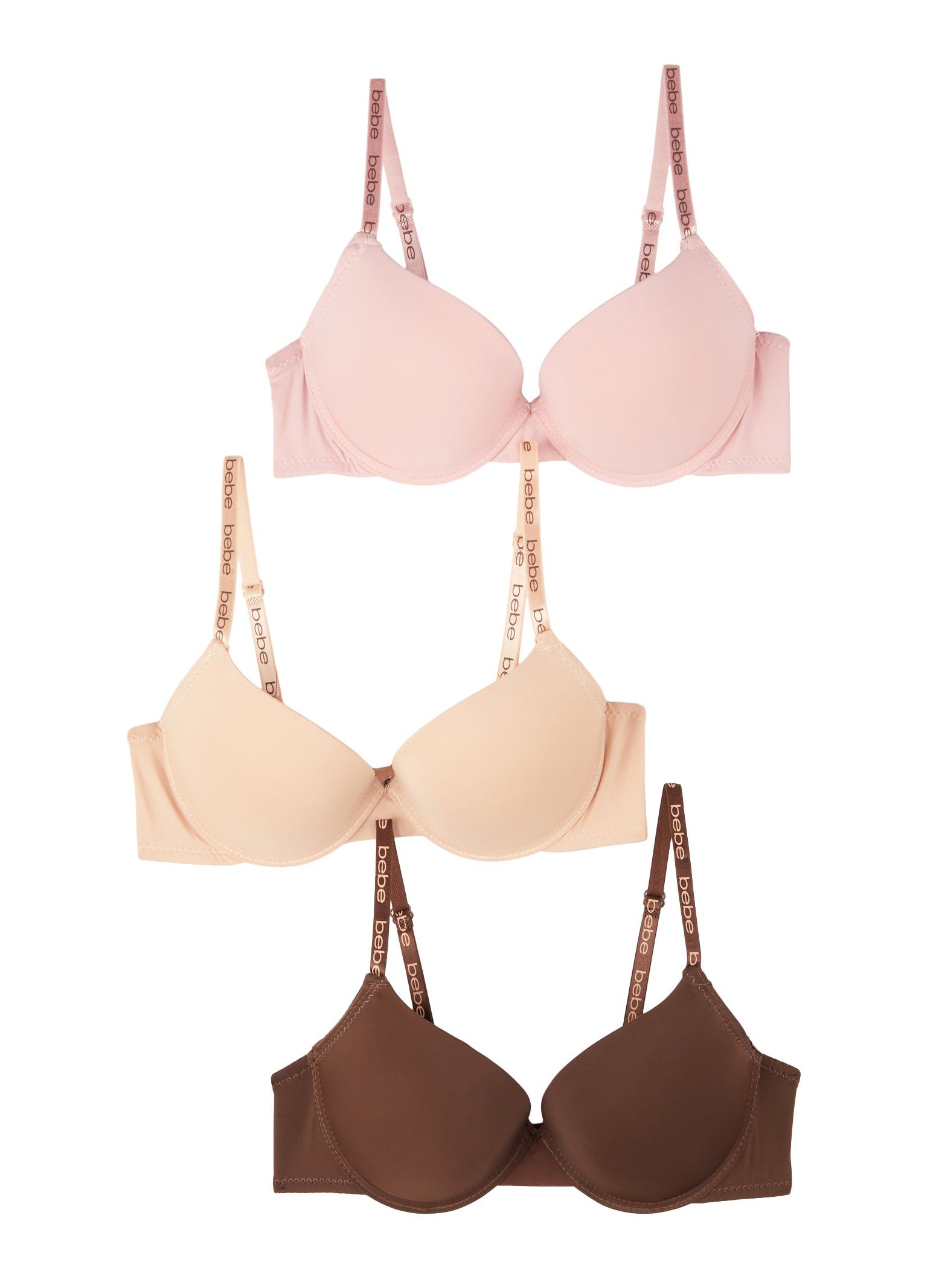 Bebe 3 Pack Solid Push Up Bras sold by Rainbow
