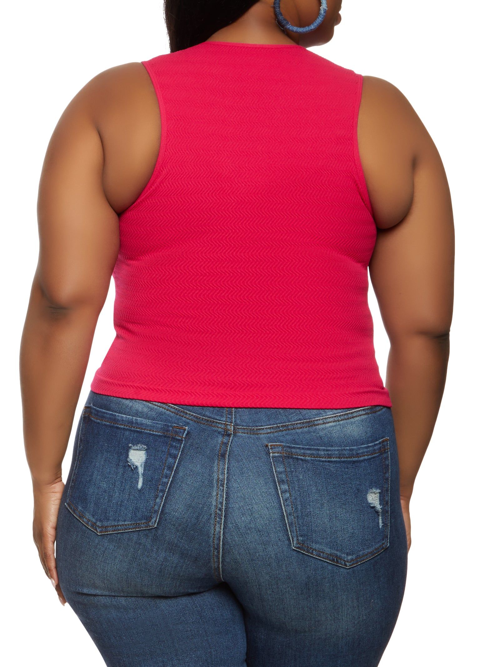 Plus Size Textured Knit Cropped Tank Top sold by Rainbow product image thumbnail 2