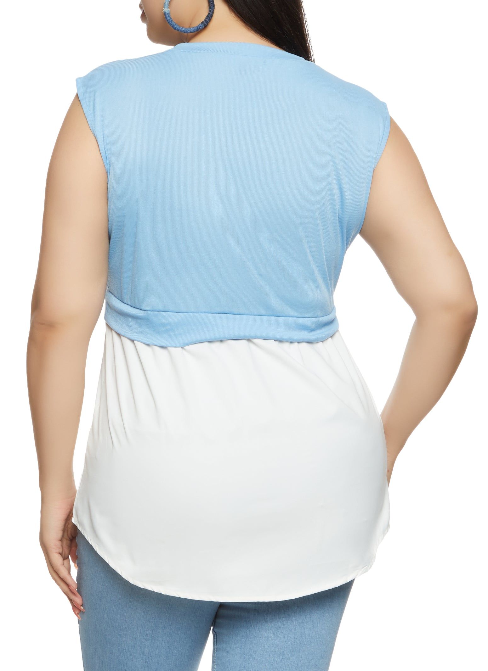 Plus Size Sleeveless Ribbed Sweater Vest Shirt sold by Rainbow product image thumbnail 2