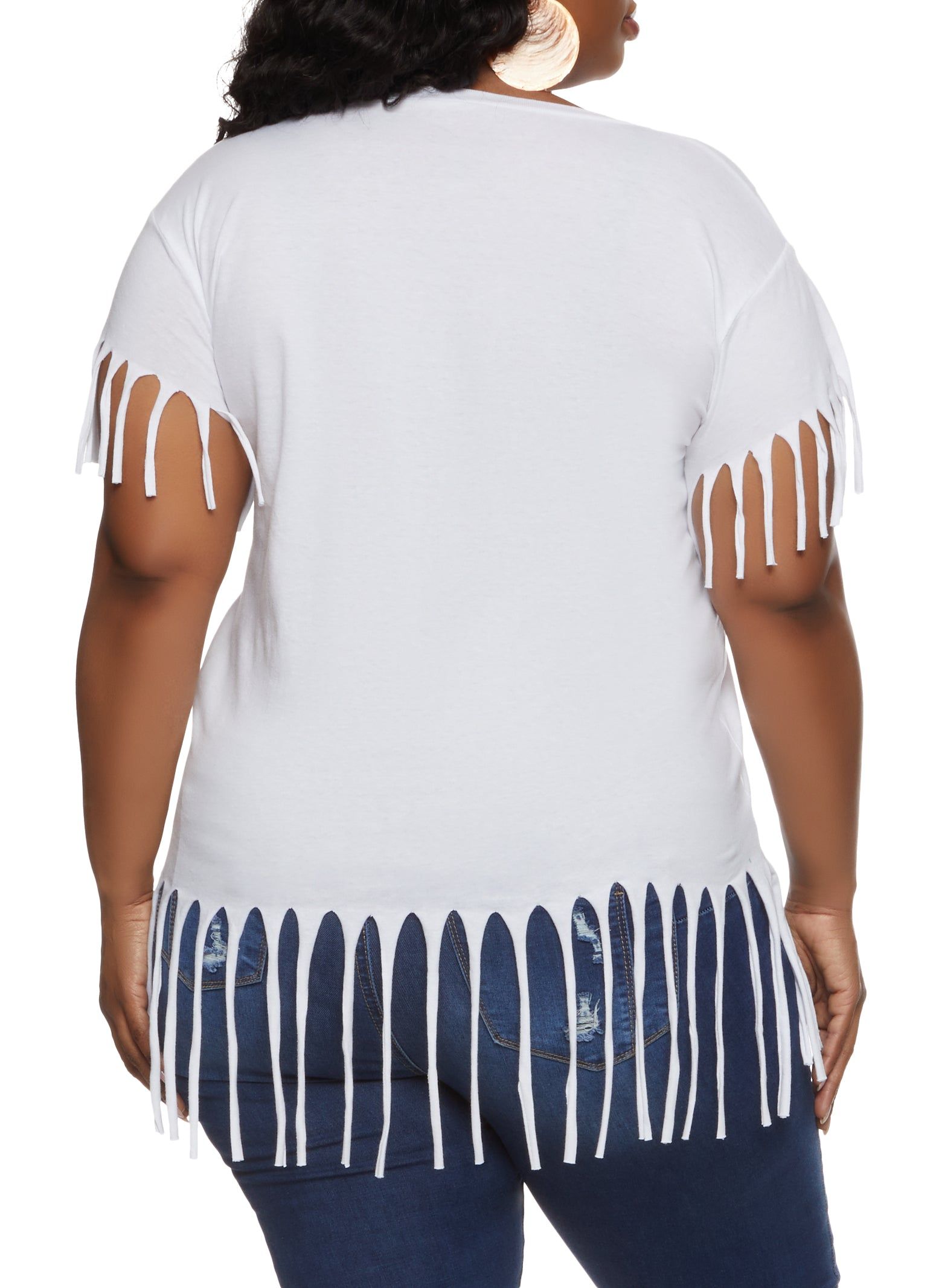 Plus Size Melanin Every Shade Slays Fringe Graphic Tee sold by Rainbow product image thumbnail 2