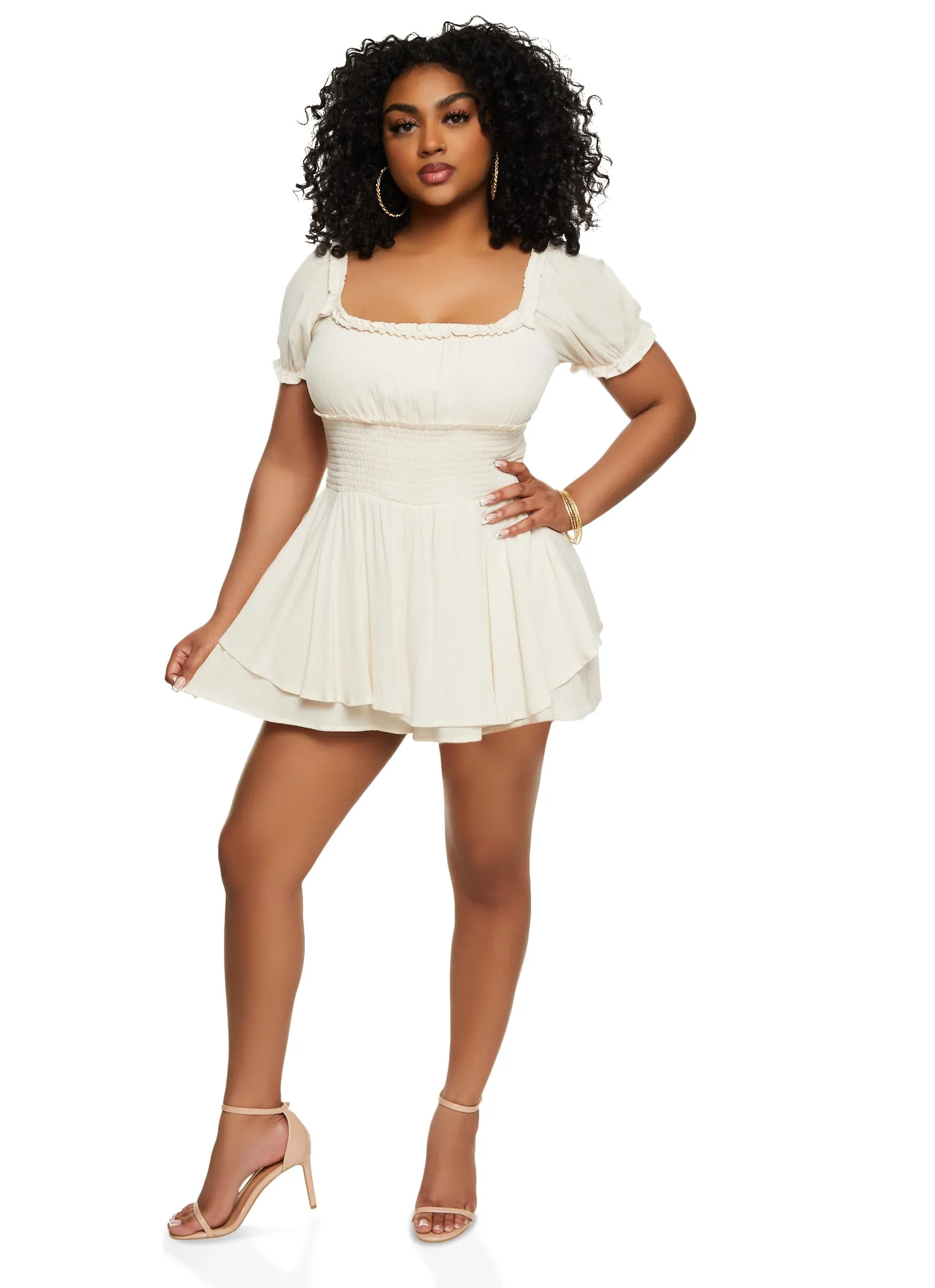 Smocked Tiered Peasant Romper sold by Rainbow product image thumbnail 2