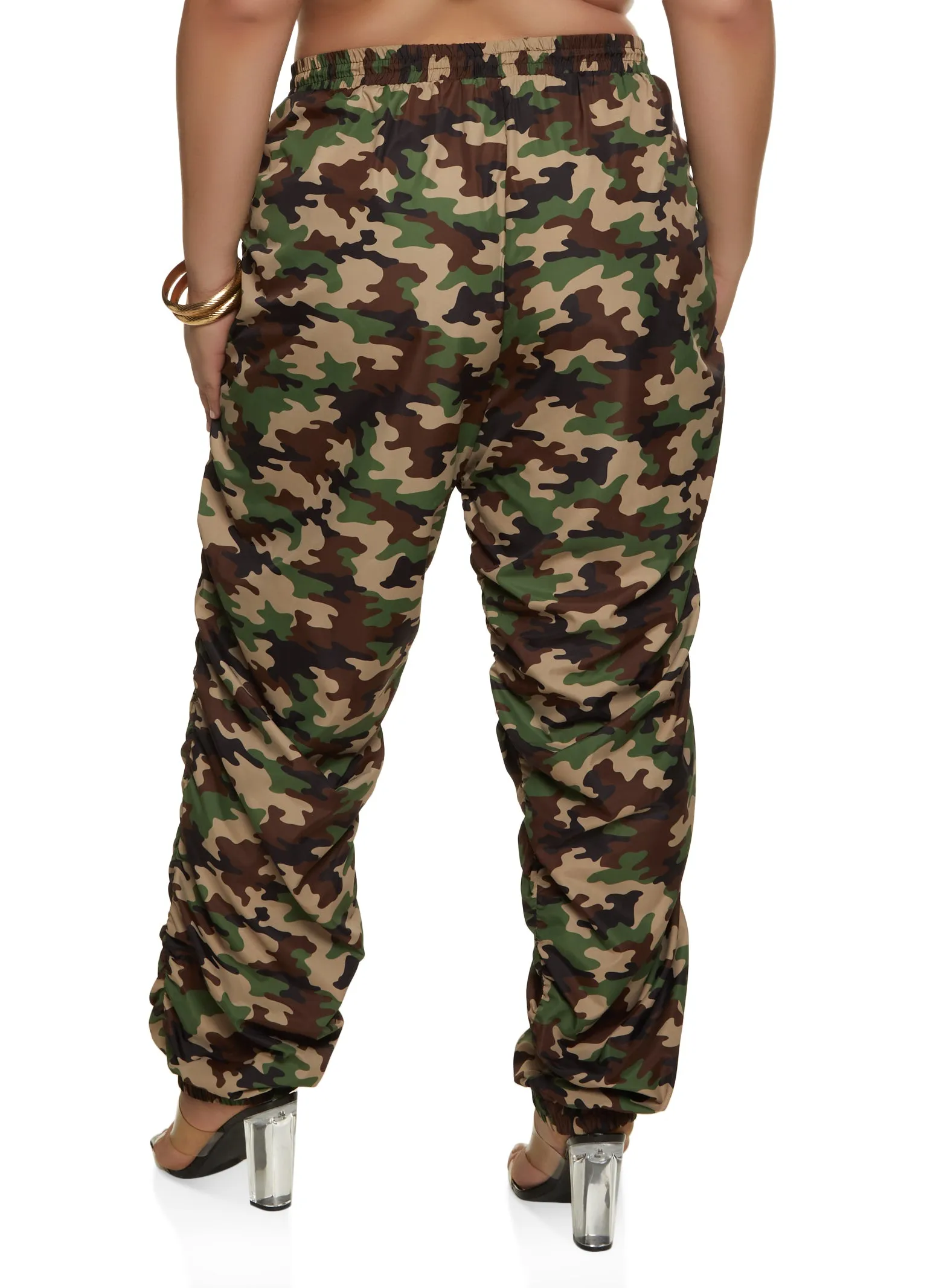 Plus Size Camo Toggle Drawstring Stacked Joggers sold by Rainbow product image thumbnail 3