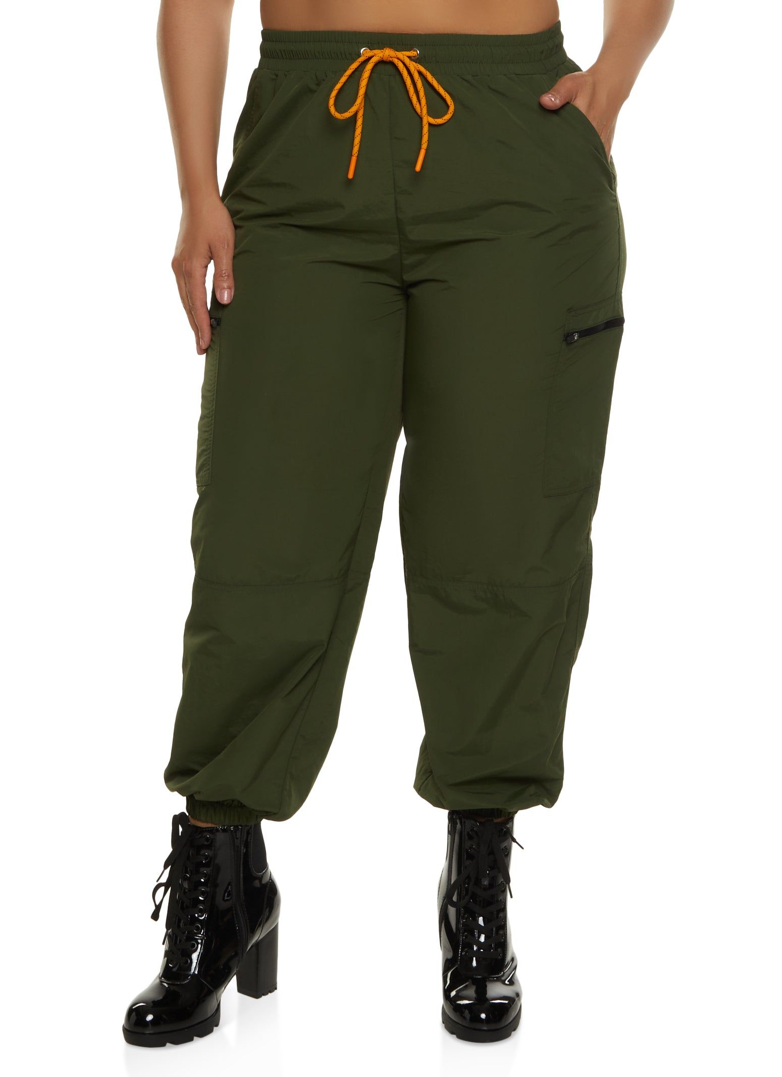 Plus Size Nylon Zip Pocket Joggers sold by Rainbow