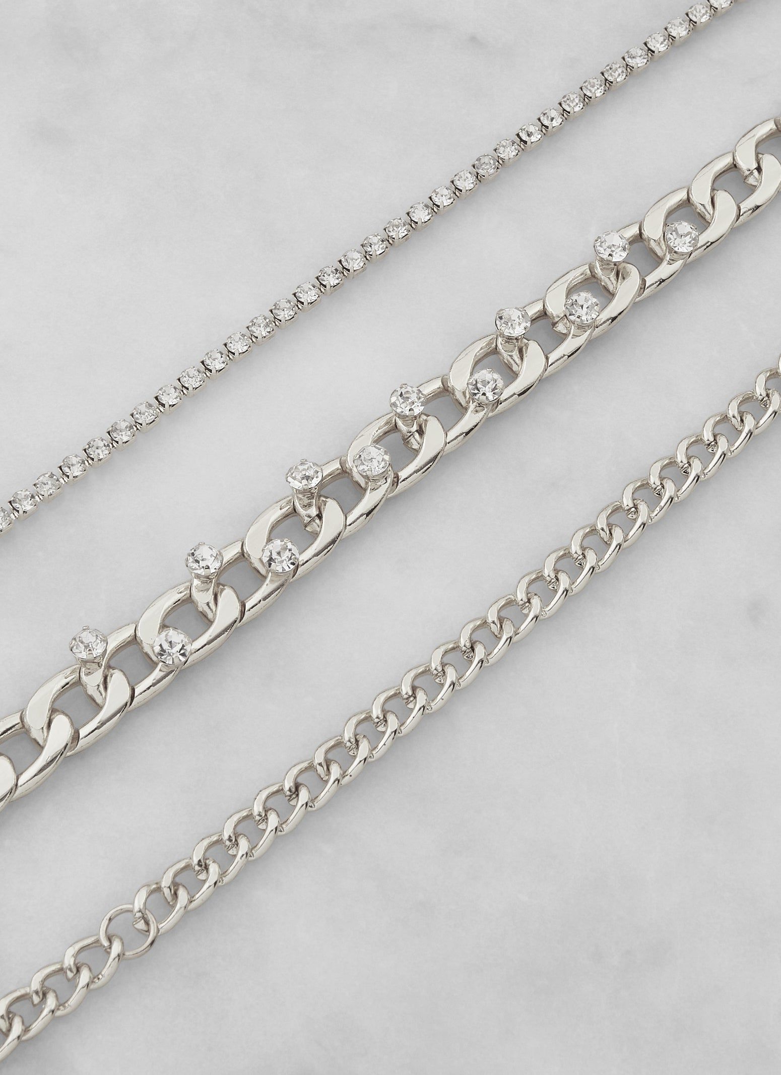 Rhinestone Curb Chain Anklet Trio sold by Rainbow product image thumbnail 2