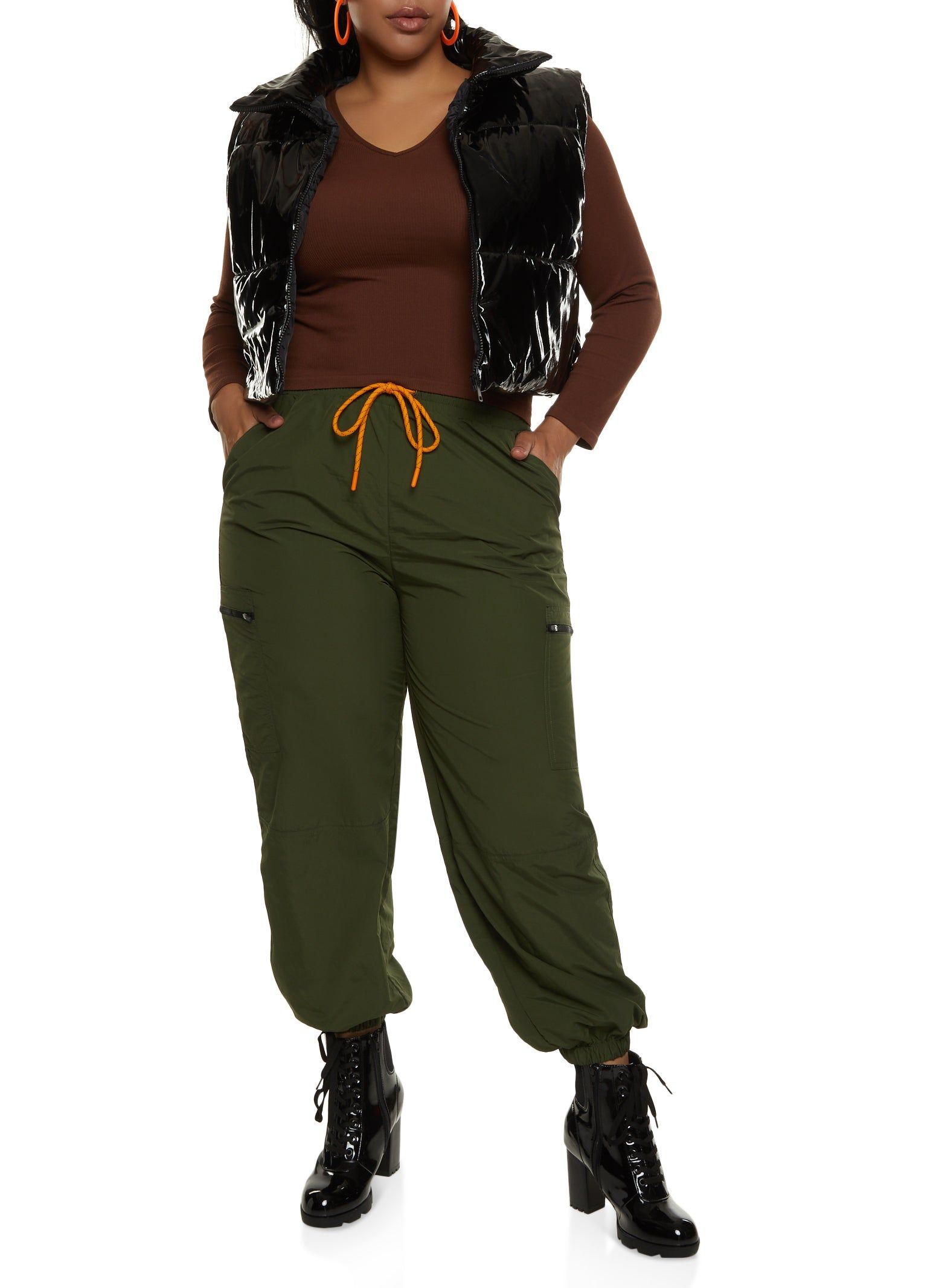 Plus Size Nylon Zip Pocket Joggers sold by Rainbow product image thumbnail 2