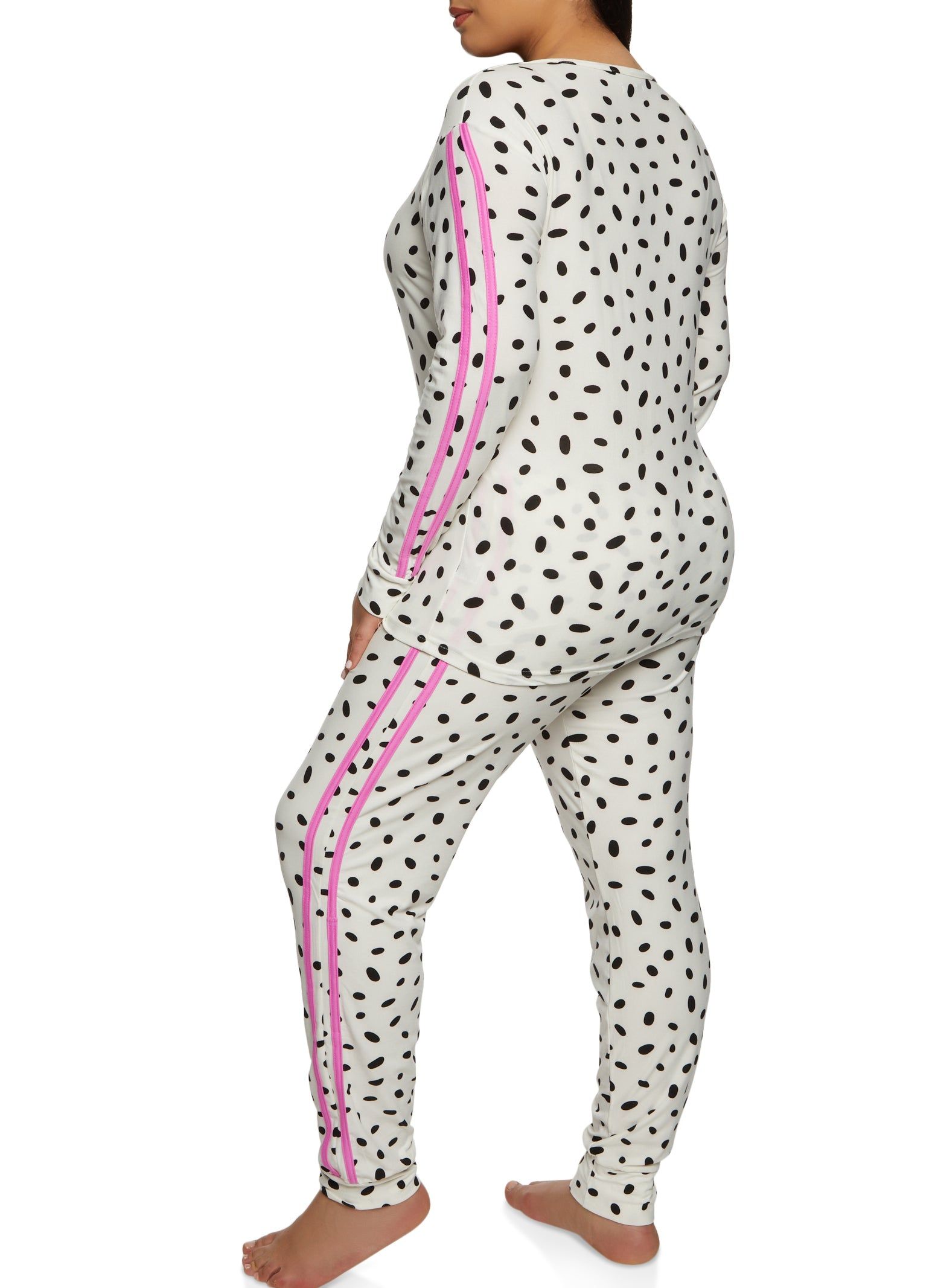 Plus Size Polka Dot Lip Pajama Top and Pants sold by Rainbow product image thumbnail 3