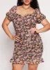 Plus Size Haute Monde Floral Chiffon Peasant Dress sold by Rainbow