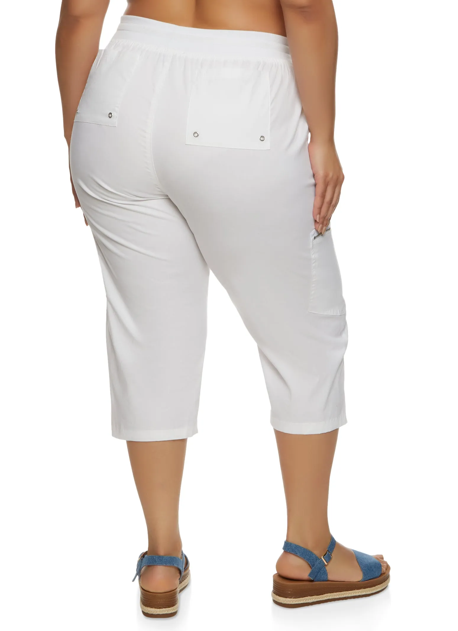 Plus Size Poplin Ruched Capri Pants sold by Rainbow product image thumbnail 2