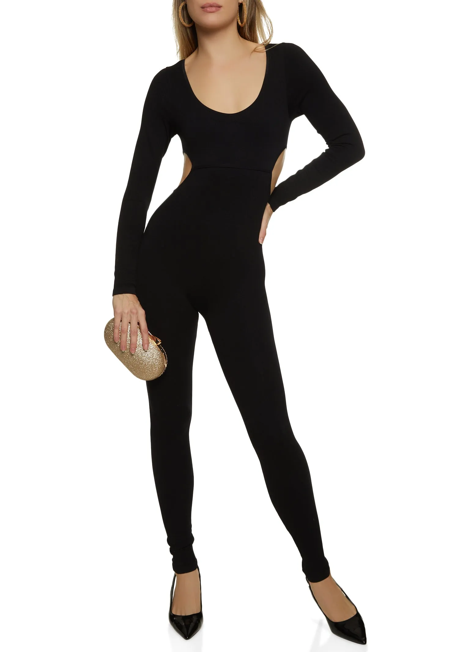 Cut Out Ribbed Knit Jumpsuit sold by Rainbow