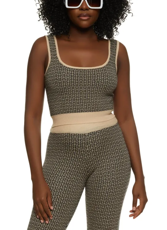 Printed Ribbed Knit Tank Top sold by Rainbow