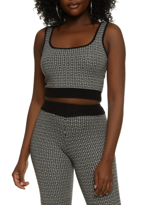 Printed Ribbed Knit Tank Top sold by Rainbow