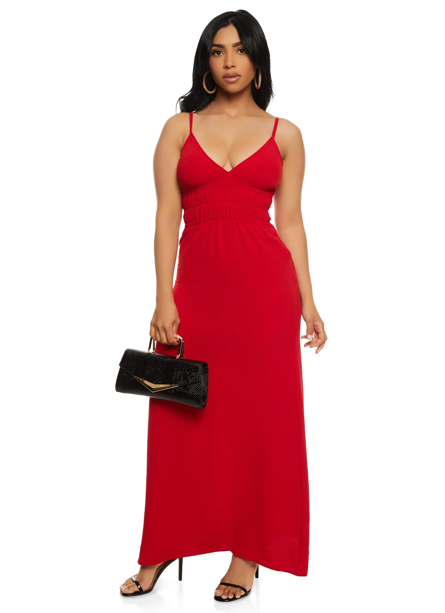 Crepe Knit V Neck Maxi Dress sold by Rainbow