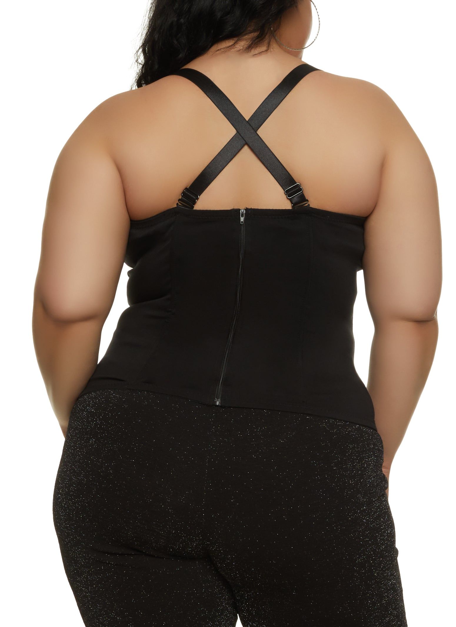 Plus Size Faux Leather Lace Detail Bustier Top sold by Rainbow product image thumbnail 5