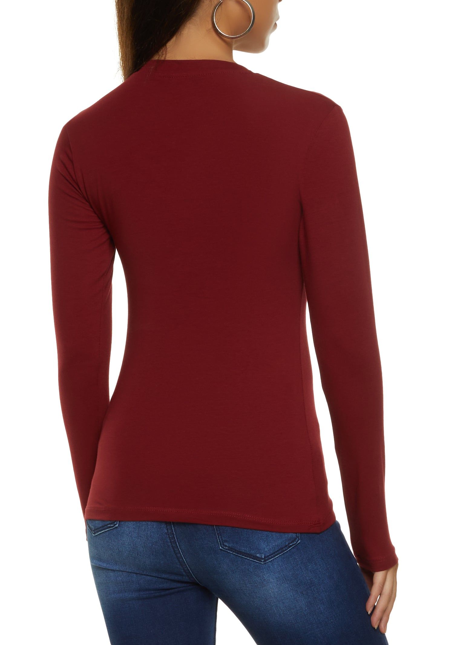 Basic Long Sleeve V Neck Top sold by Rainbow product image thumbnail 2