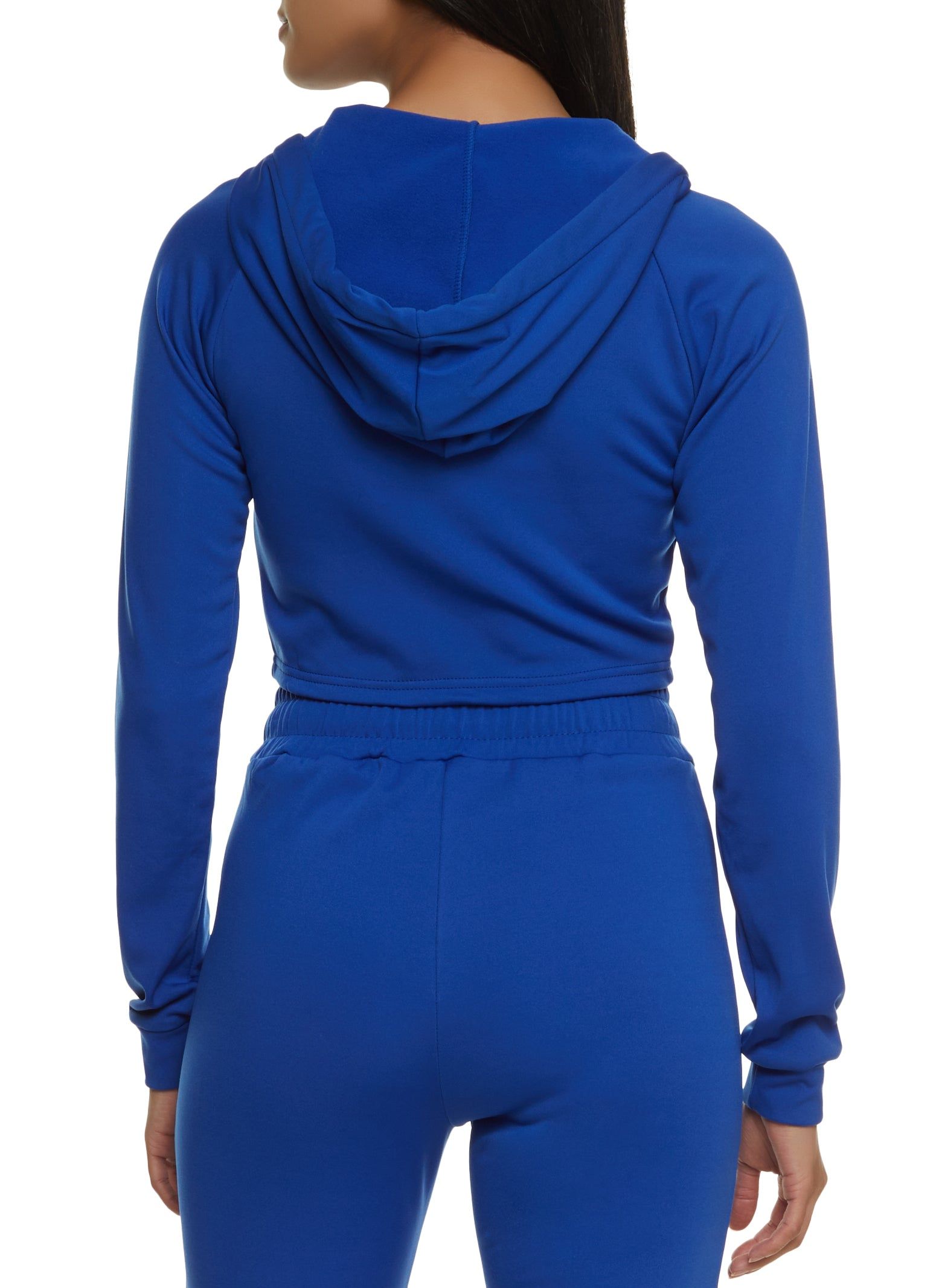 Contrast Piping Cropped Zip Front Hoodie sold by Rainbow product image thumbnail 3