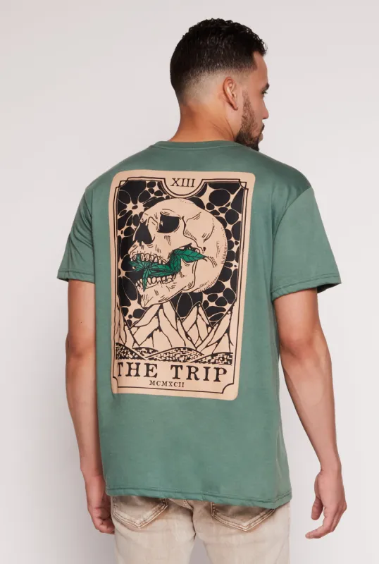 Mens The Trip Skull Graphic Tee sold by Rainbow