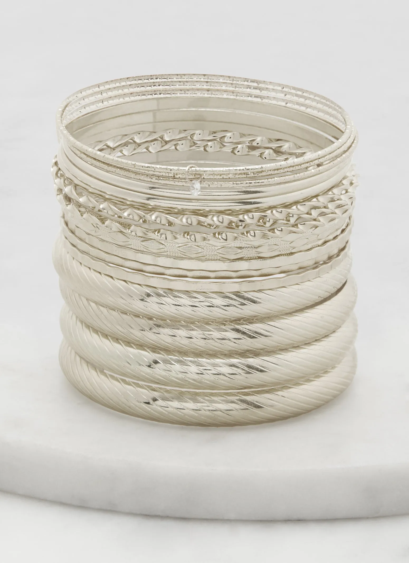 Plus Size Textured Metallic Bangles Set sold by Rainbow product image thumbnail 2