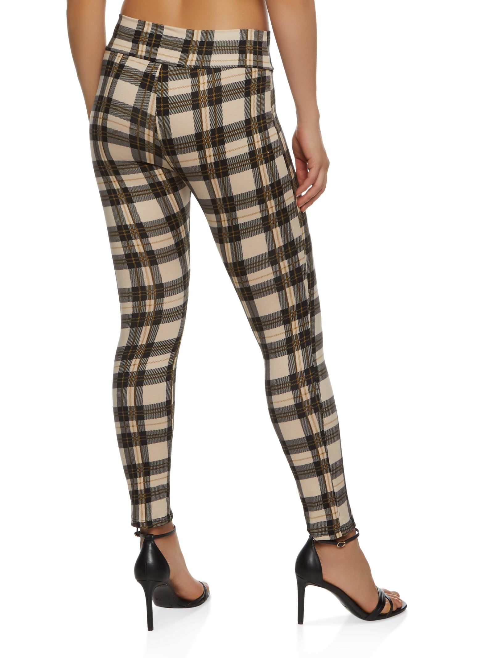 Plaid High Waisted Pull On Dress Pants sold by Rainbow product image thumbnail 2