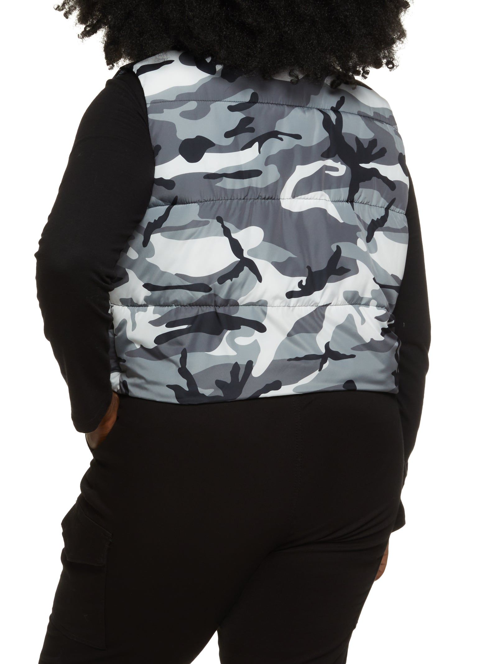 Plus Size Nylon Camouflage Puffer Vest sold by Rainbow product image thumbnail 2