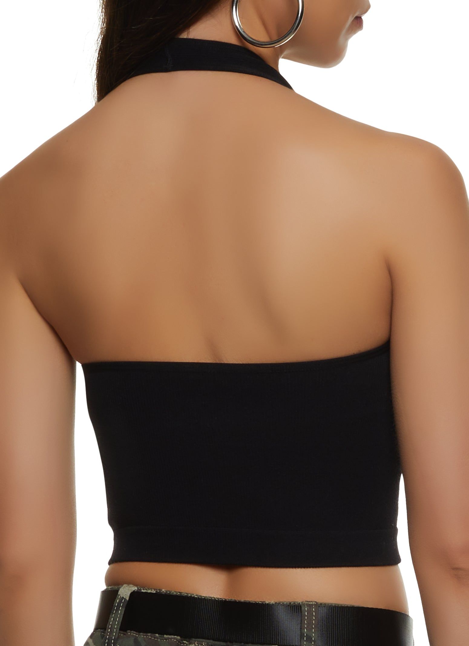 Compression Rib Halter Crop Top sold by Rainbow product image thumbnail 2