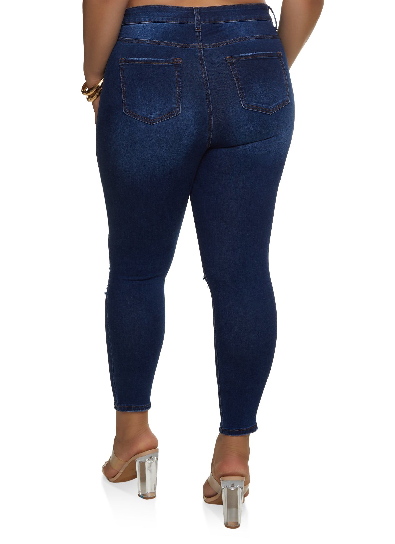 Plus Size WAX Ripped Knee Distressed Jeans sold by Rainbow product image thumbnail 2