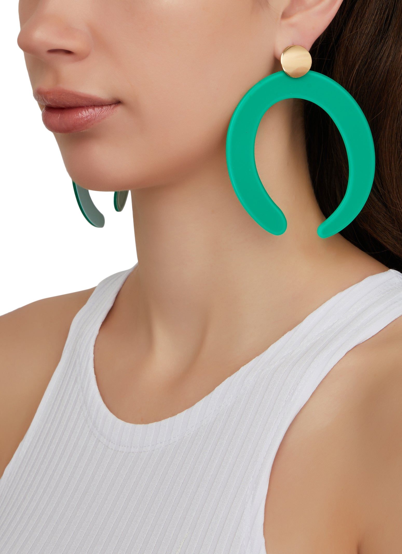 Jumbo Hoop Drop Earrings sold by Rainbow