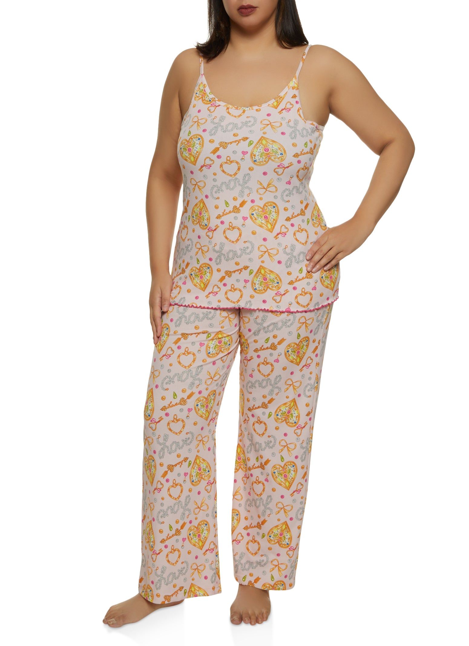 Plus Size Graphic Print Pajama Cami and Pants sold by Rainbow