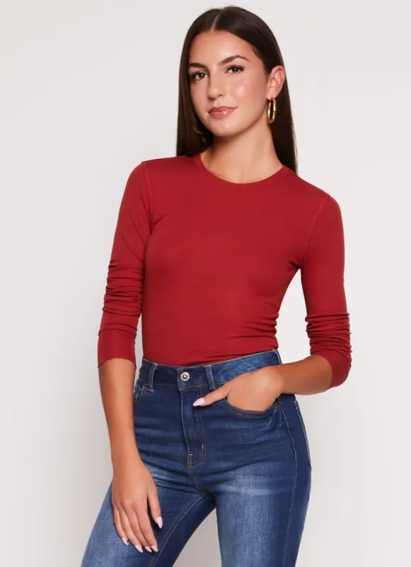 Basic Crew Neck Long Sleeve Top sold by Rainbow
