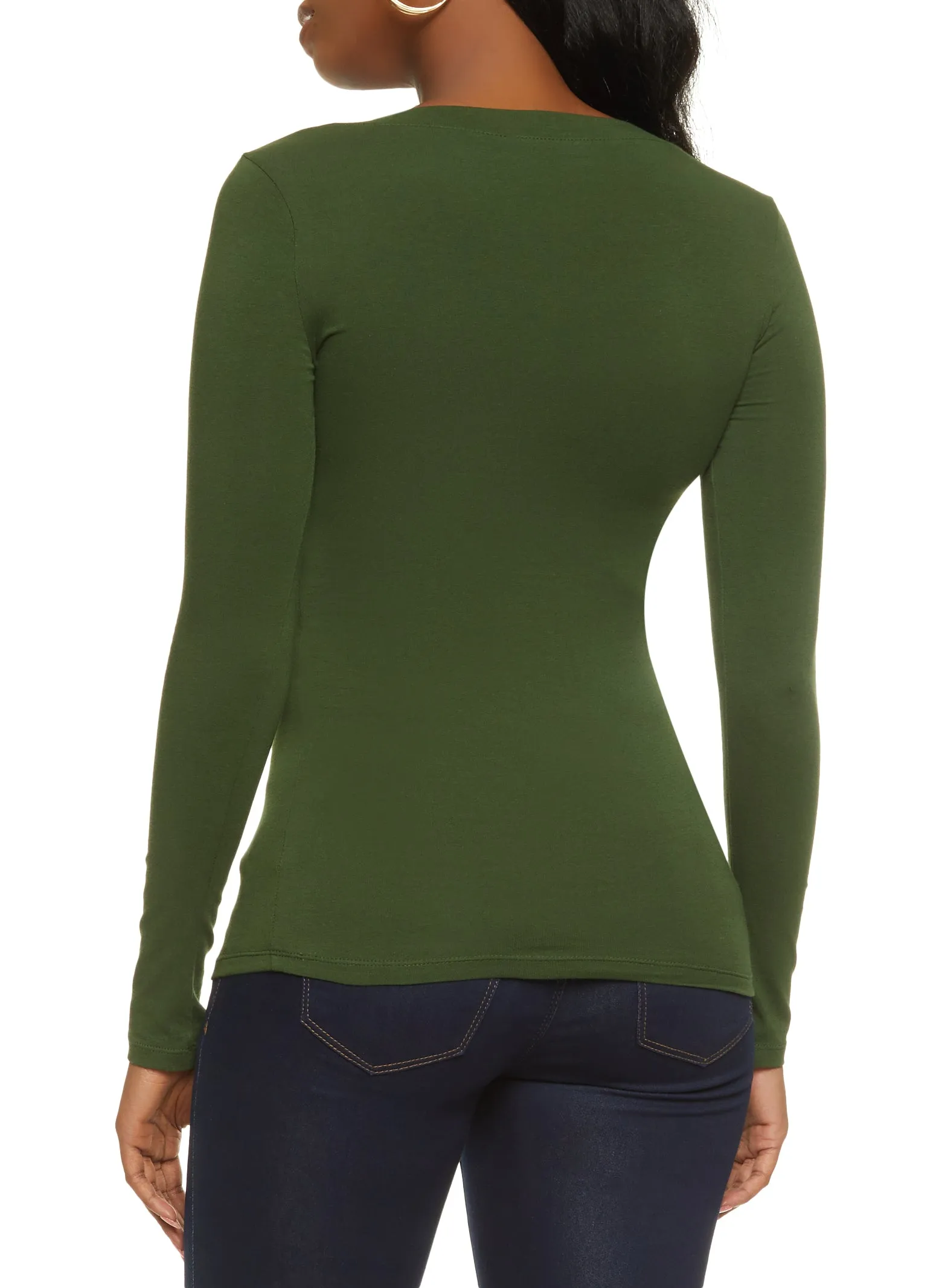 Basic V Neck Long Sleeve Top sold by Rainbow product image thumbnail 2