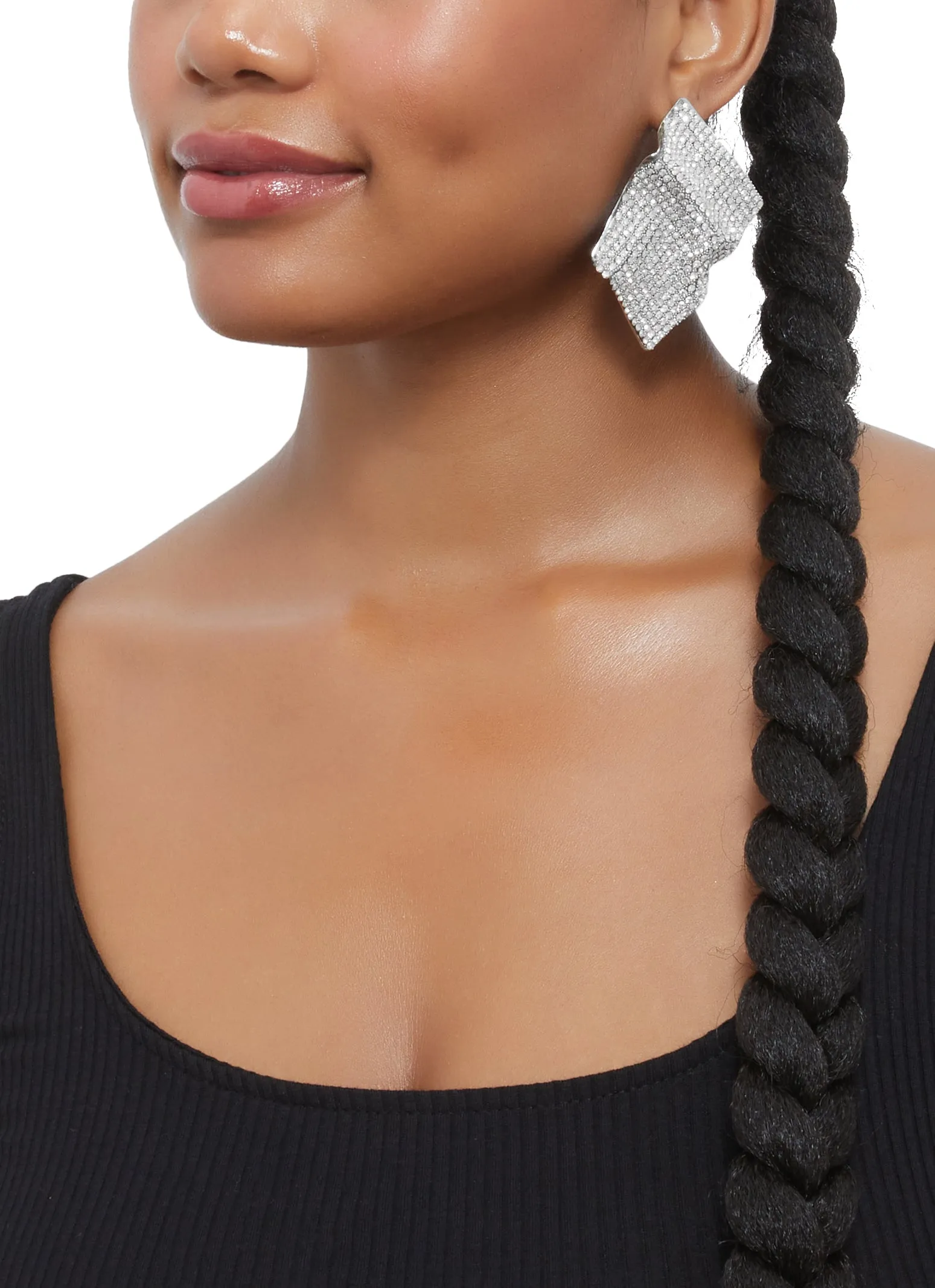 Rhinestone Encrusted Statement Earrings sold by Rainbow