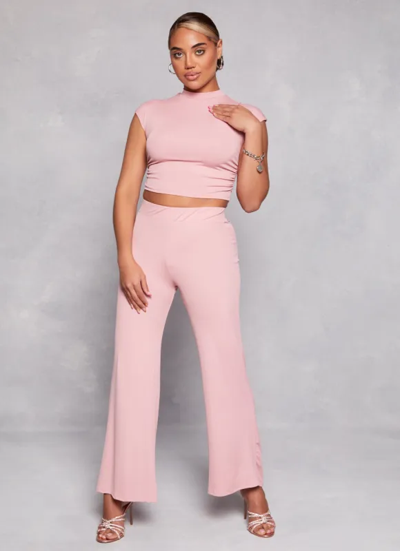 Ribbed Knit Flare Pants sold by Rainbow