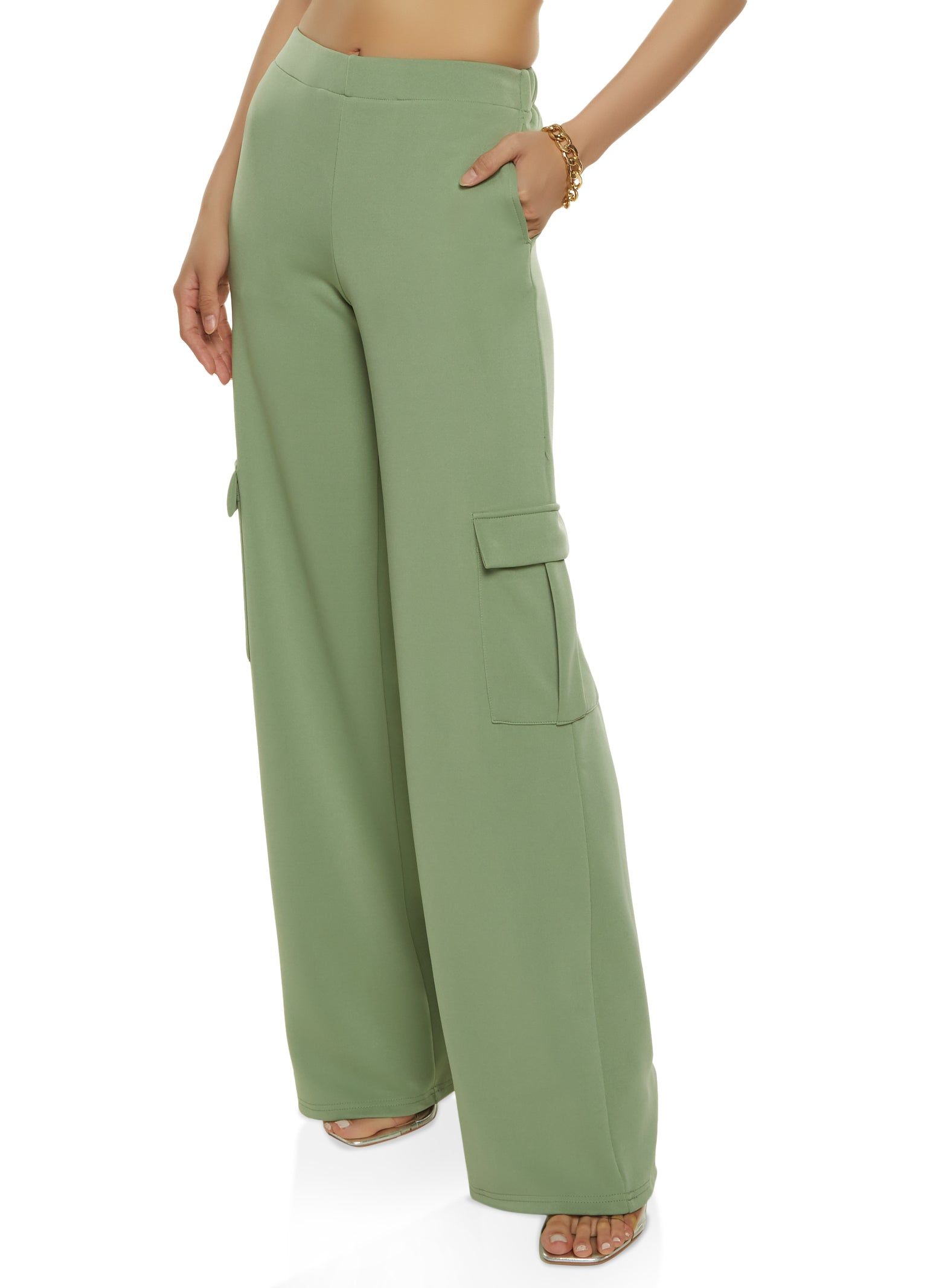 High Waist Wide Leg Cargo Pants sold by Rainbow