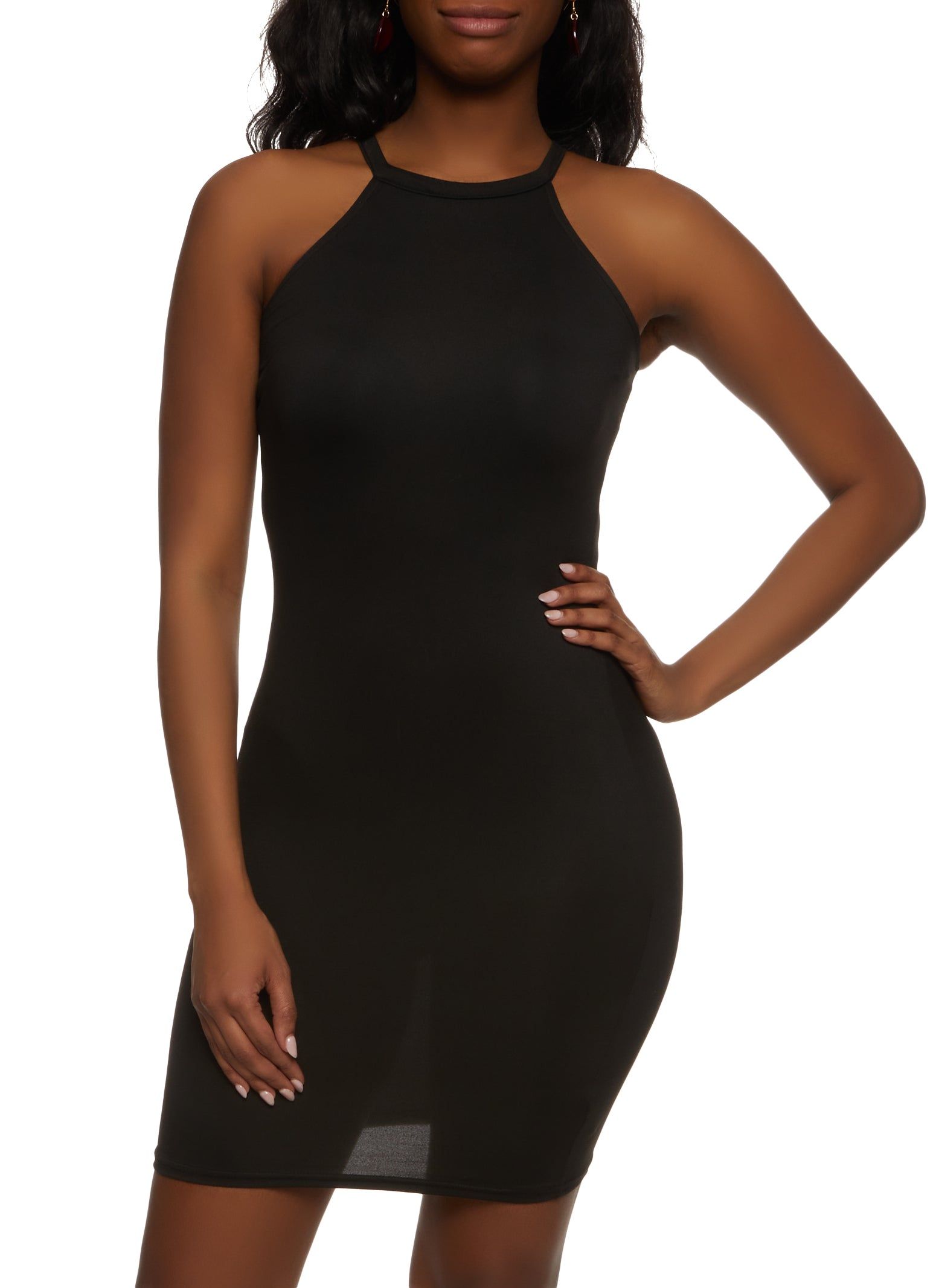 Laser Cut Back High Neck Tank Dress sold by Rainbow