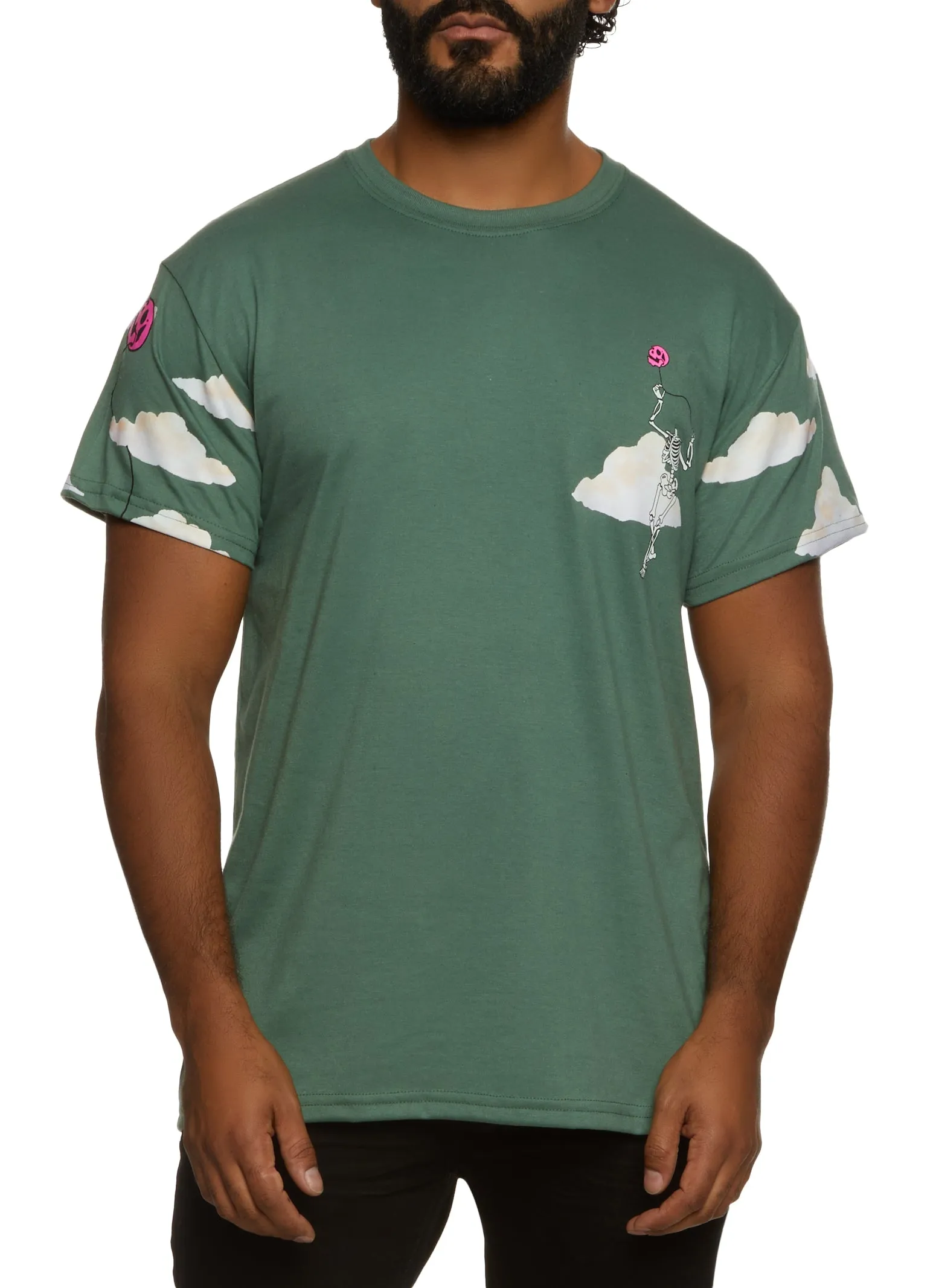 Mens Head In The Clouds Back Graphic Tee sold by Rainbow