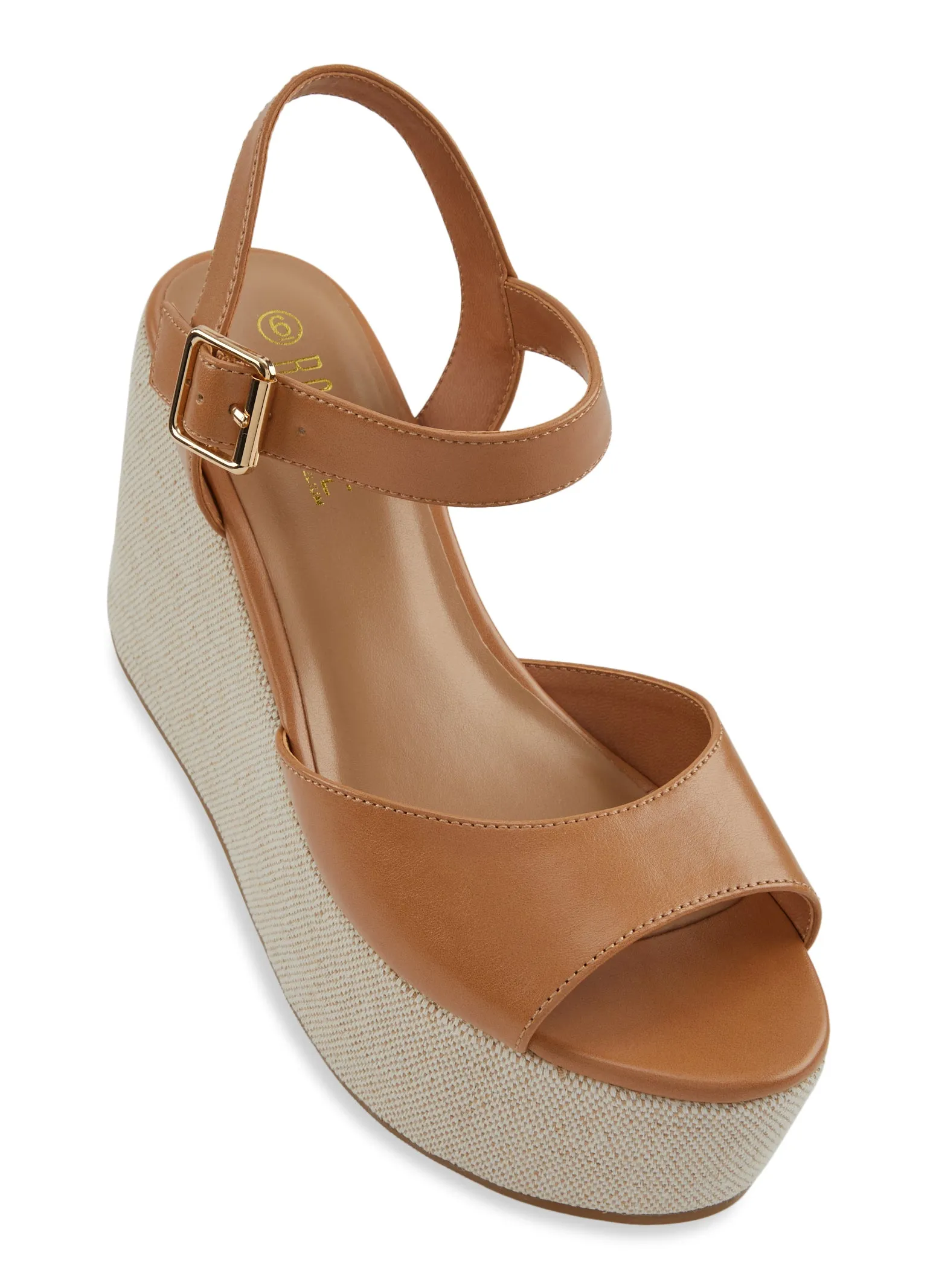 Open Toe Buckle Strap Platform Wedges sold by Rainbow