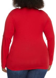 Plus Size Basic Long Sleeve Crew Neck Top sold by Rainbow