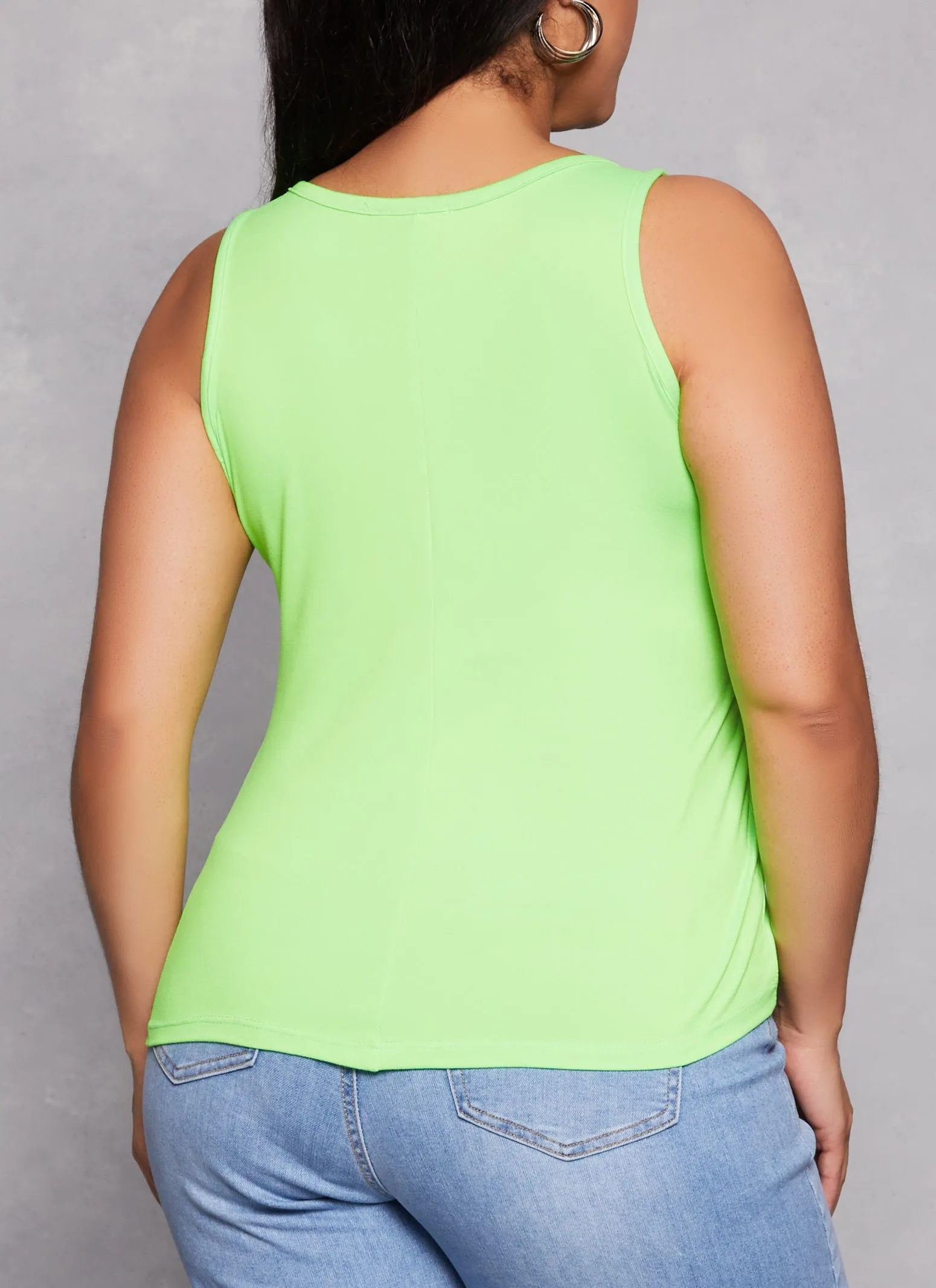 Plus Size Basic Notch Neck Tank Top sold by Rainbow product image thumbnail 3