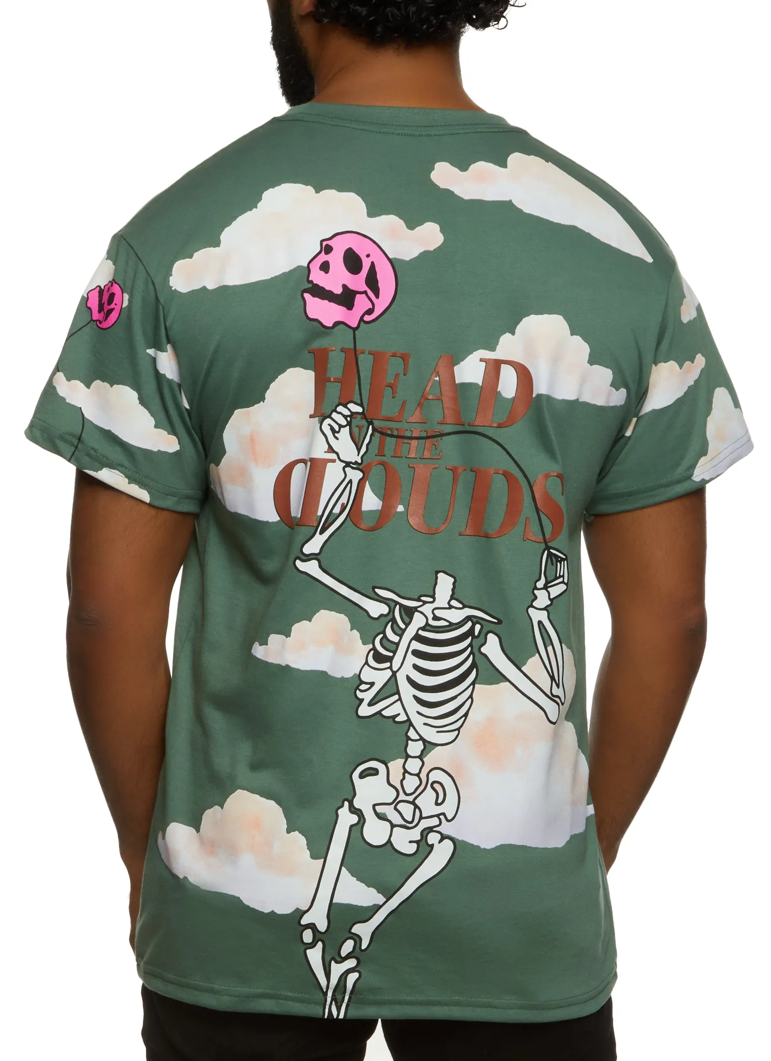 Mens Head In The Clouds Back Graphic Tee sold by Rainbow product image thumbnail 2